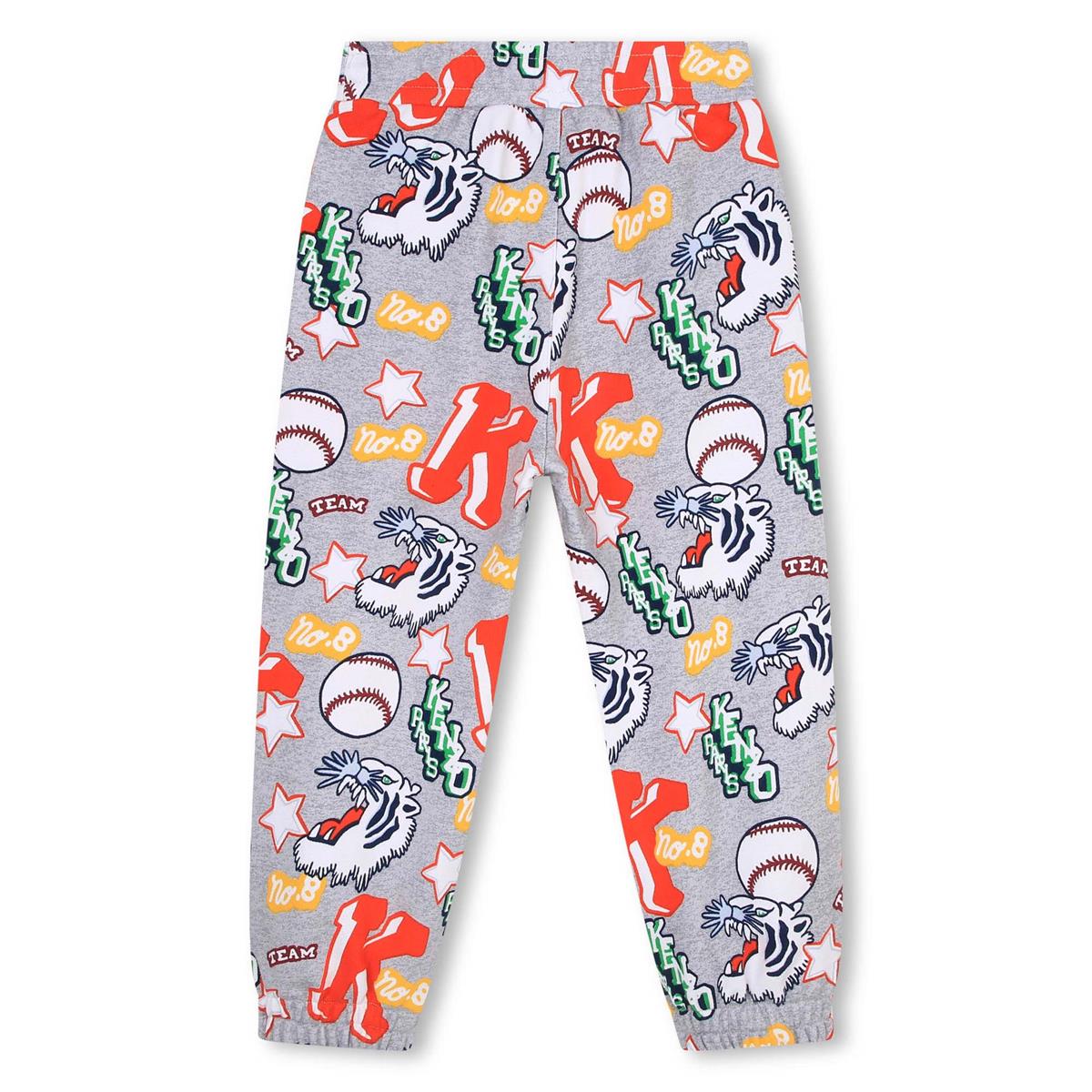 Boys Light Grey Printed Trousers