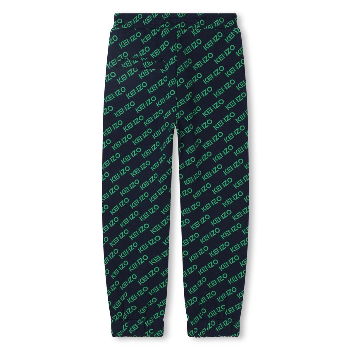 Boys Blue Logo Cotton Trousers