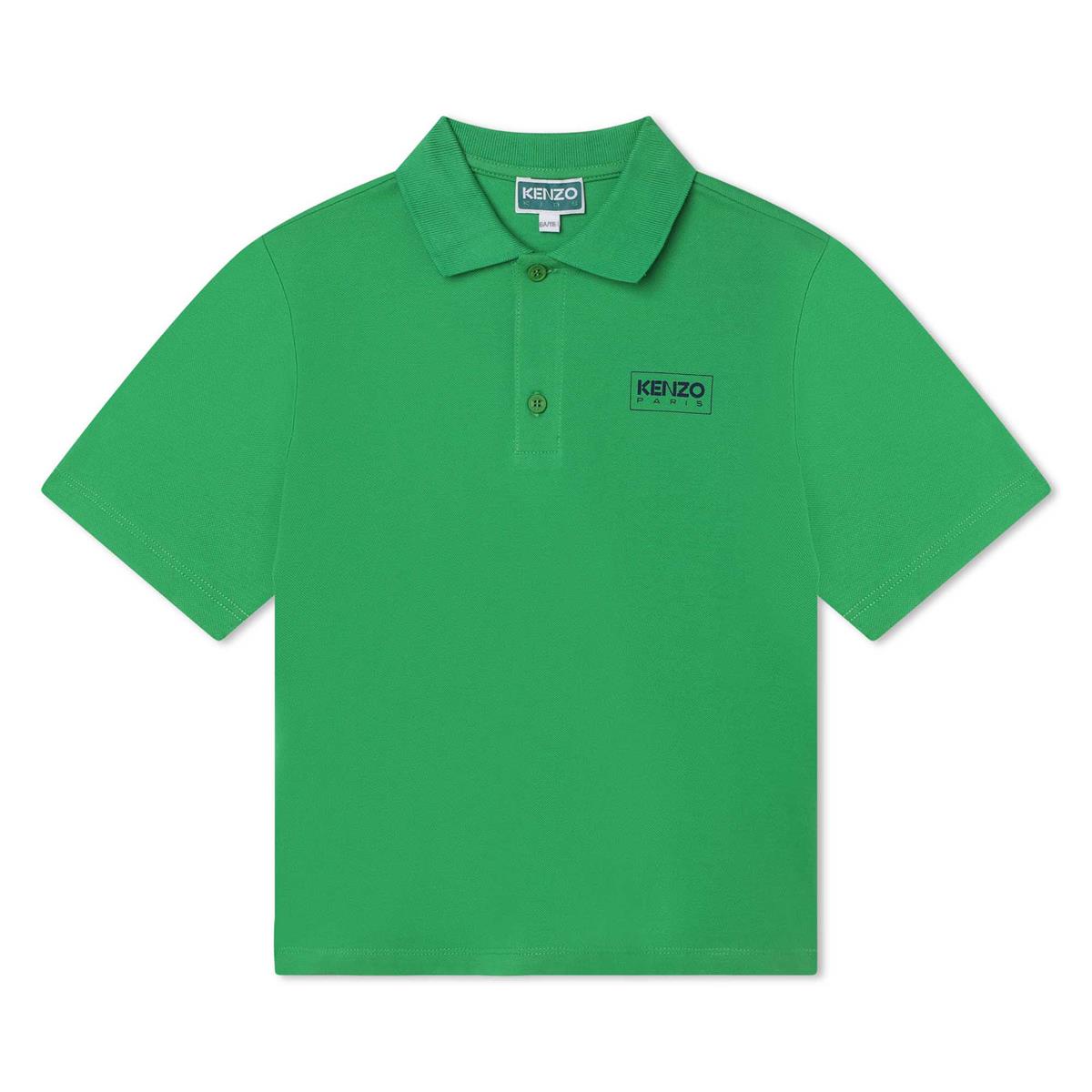 Boys Green Cotton Polo Shirt