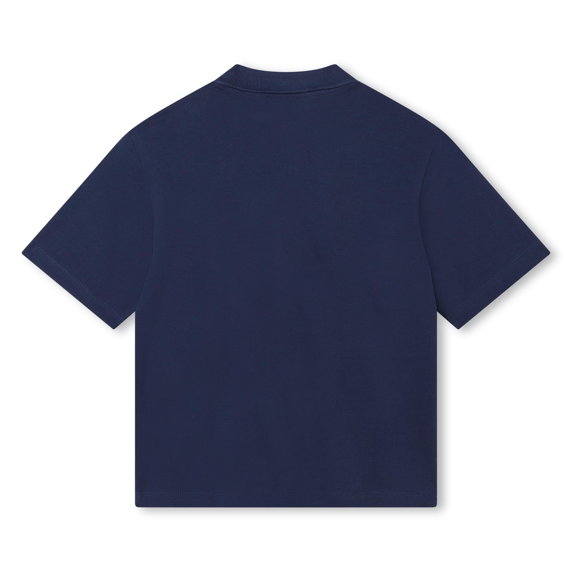 Boys Navy Logo Cotton Polo Shirt