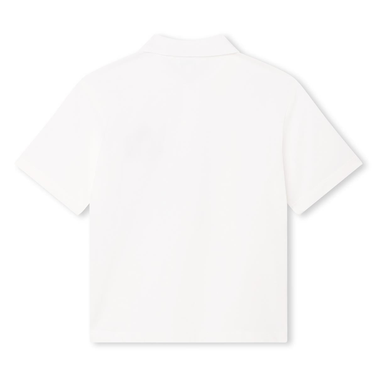 Boys White Cotton Polo Shirt