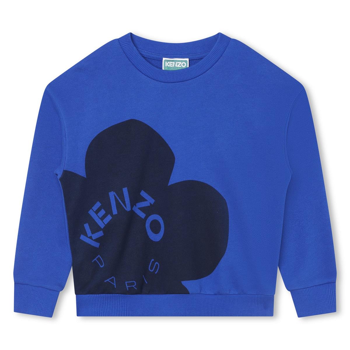 Boys Blue Logo Cotton Sweatshirt