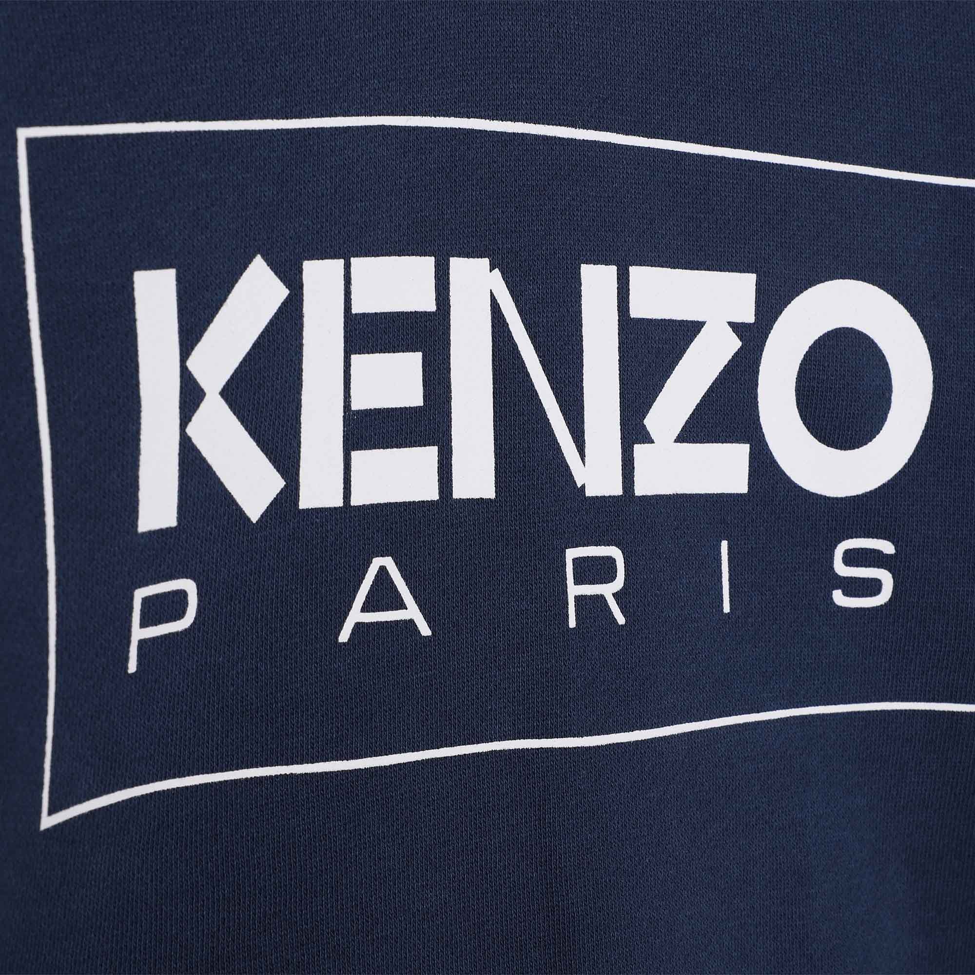 Boys Navy Logo Cotton Sweatshirt