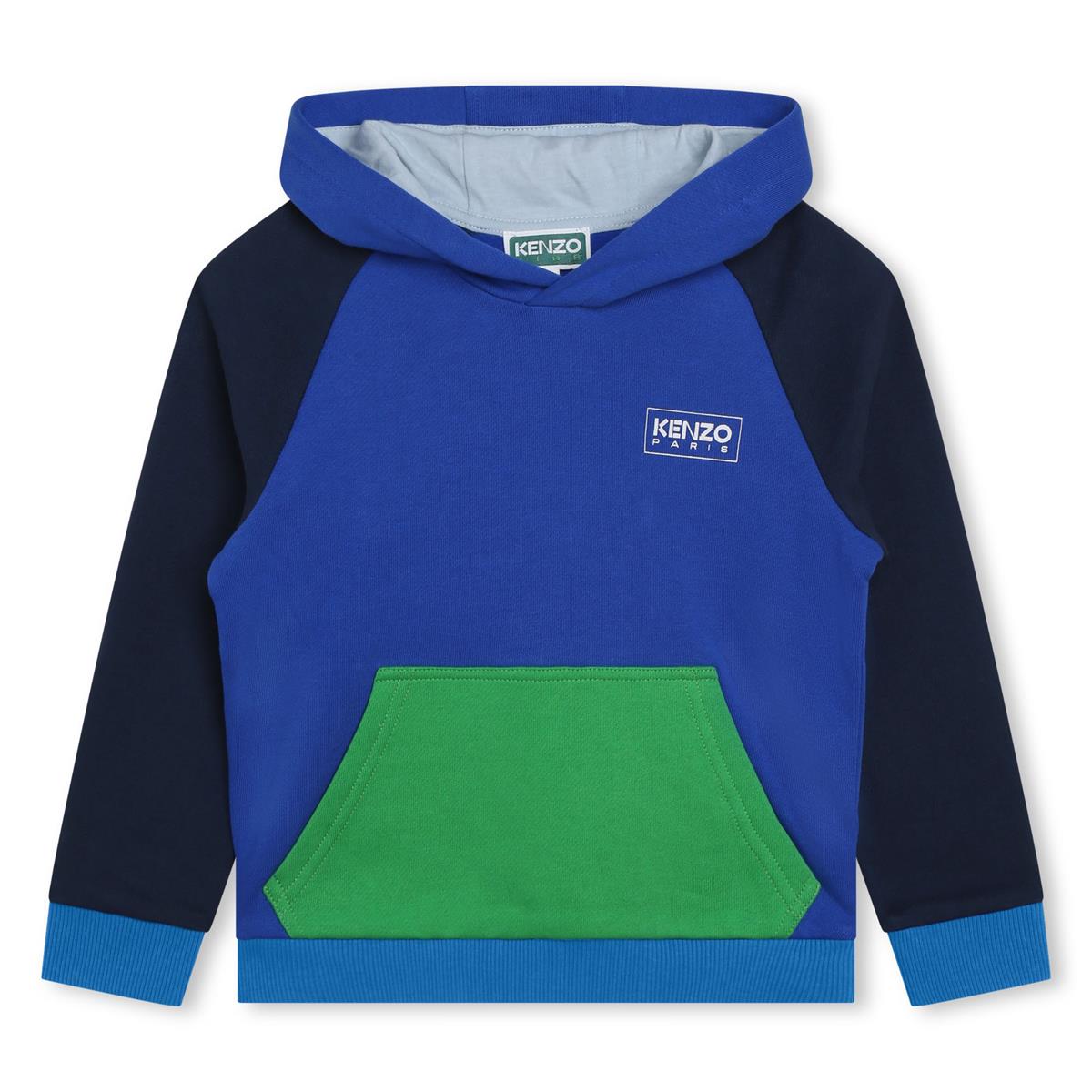Boys Blue Cotton Hooded Sweatshirt