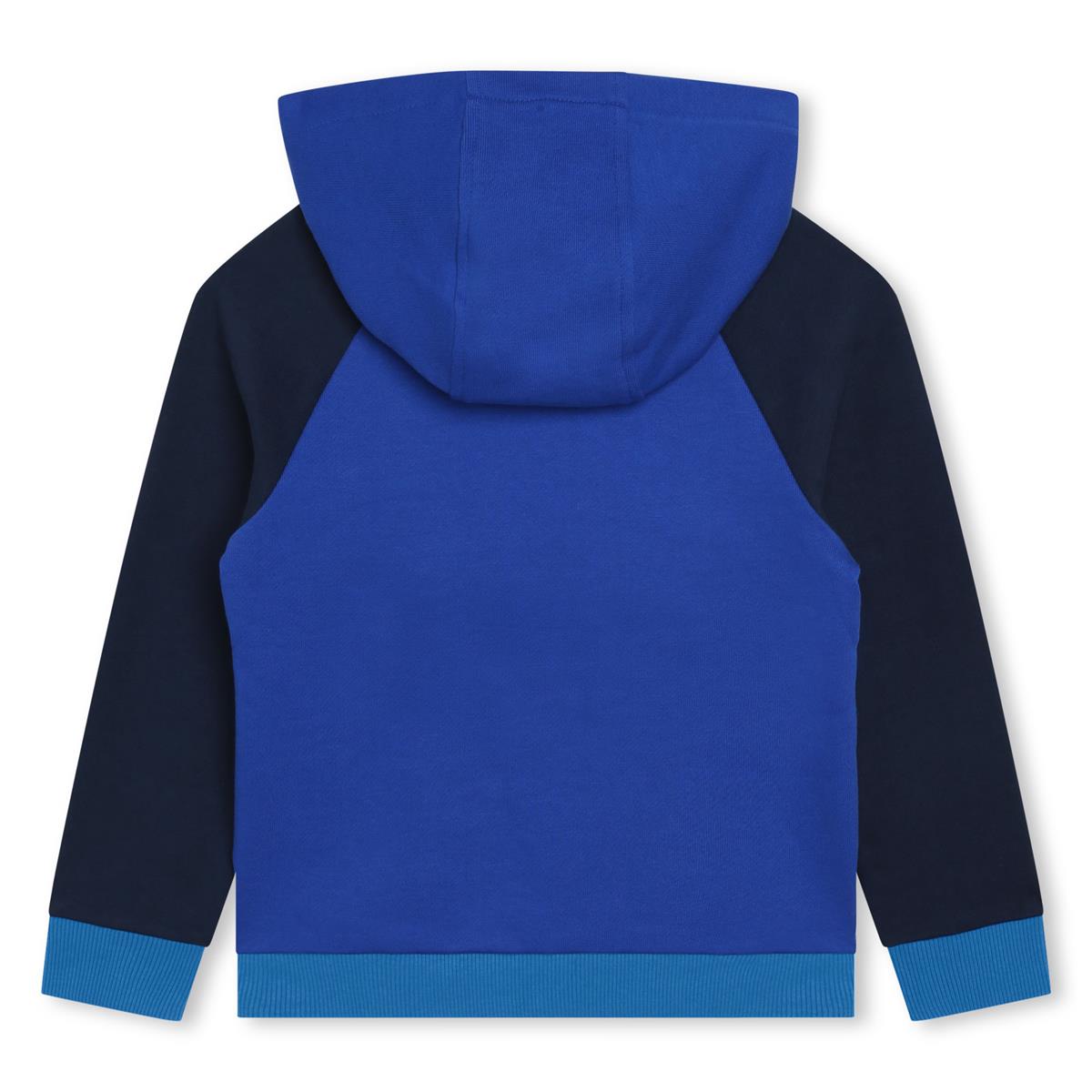 Boys Blue Cotton Hooded Sweatshirt
