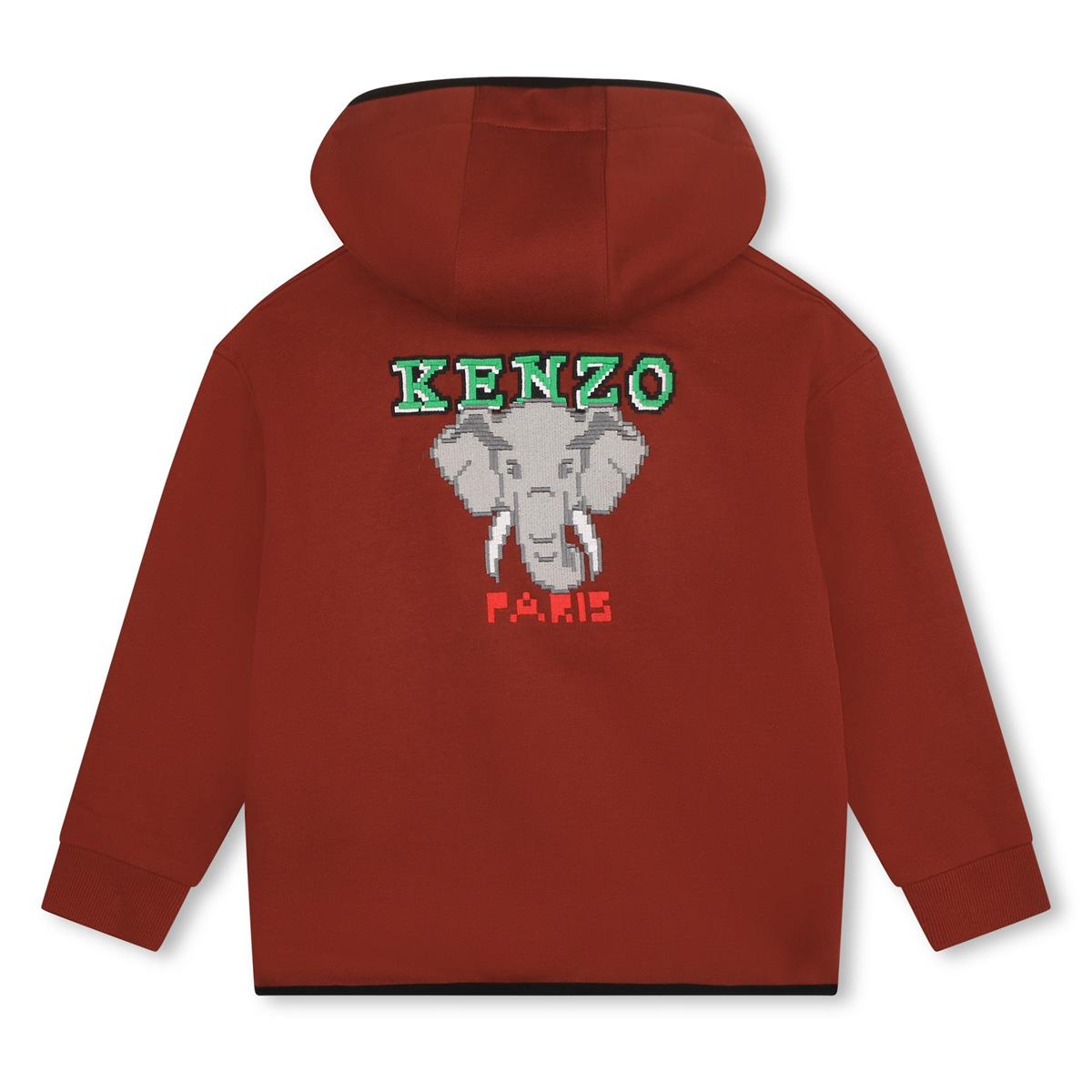 Boys Dark Red Hooded Cotton Sweatshirt