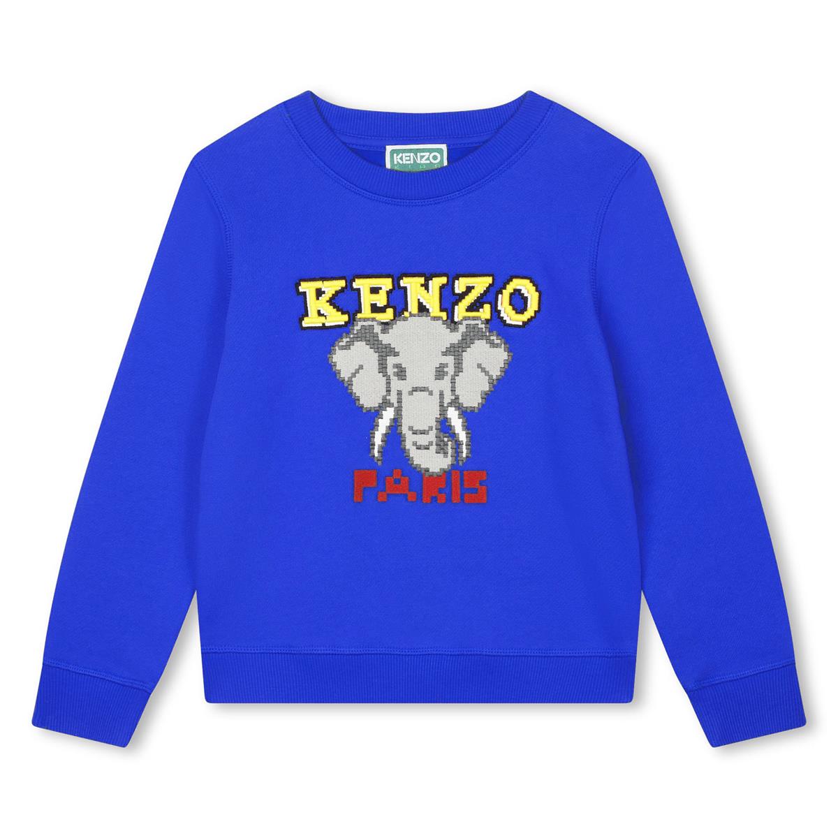 Boys Blue Logo Cotton Sweatshirt