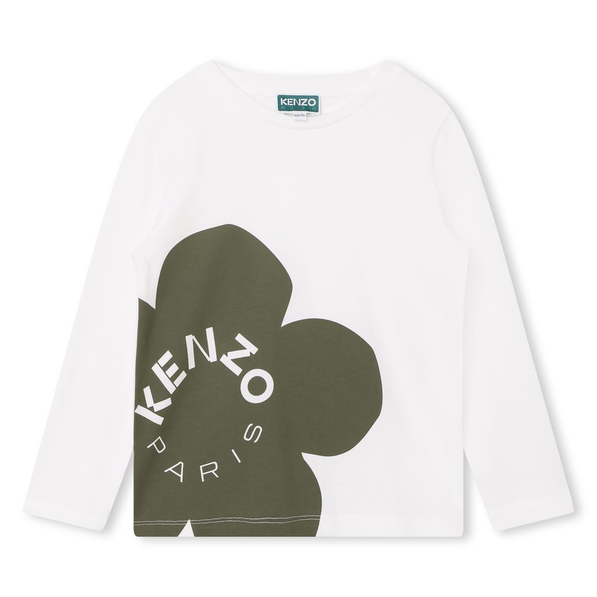 Boys White Logo Cotton T-Shirt