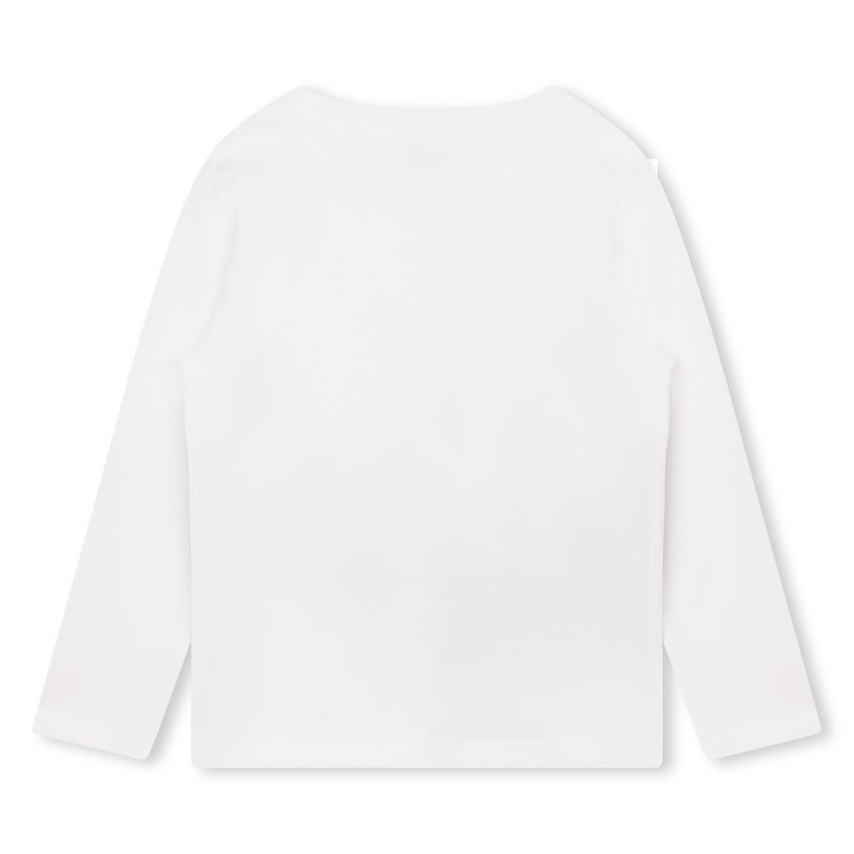 Boys White Logo Cotton T-Shirt