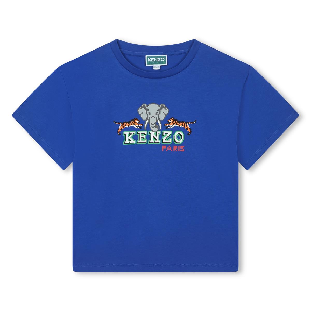 Boys Blue Logo Cotton T-Shirt