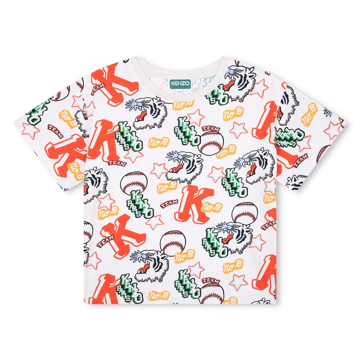 Boys White Logo Cotton T-Shirt