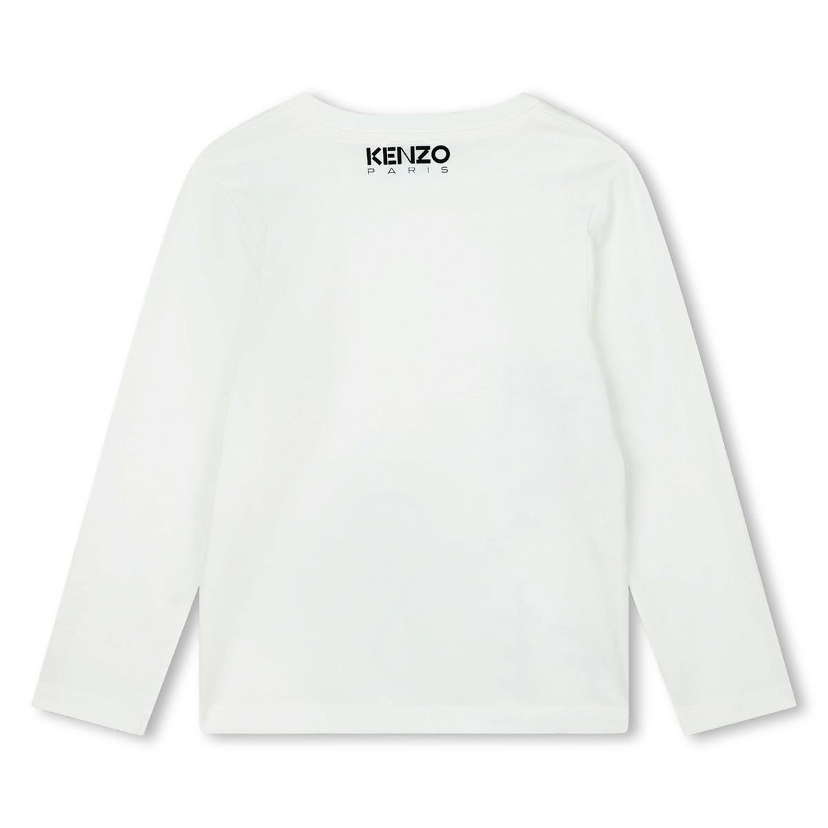 Boys White Printed Cotton T-Shirt