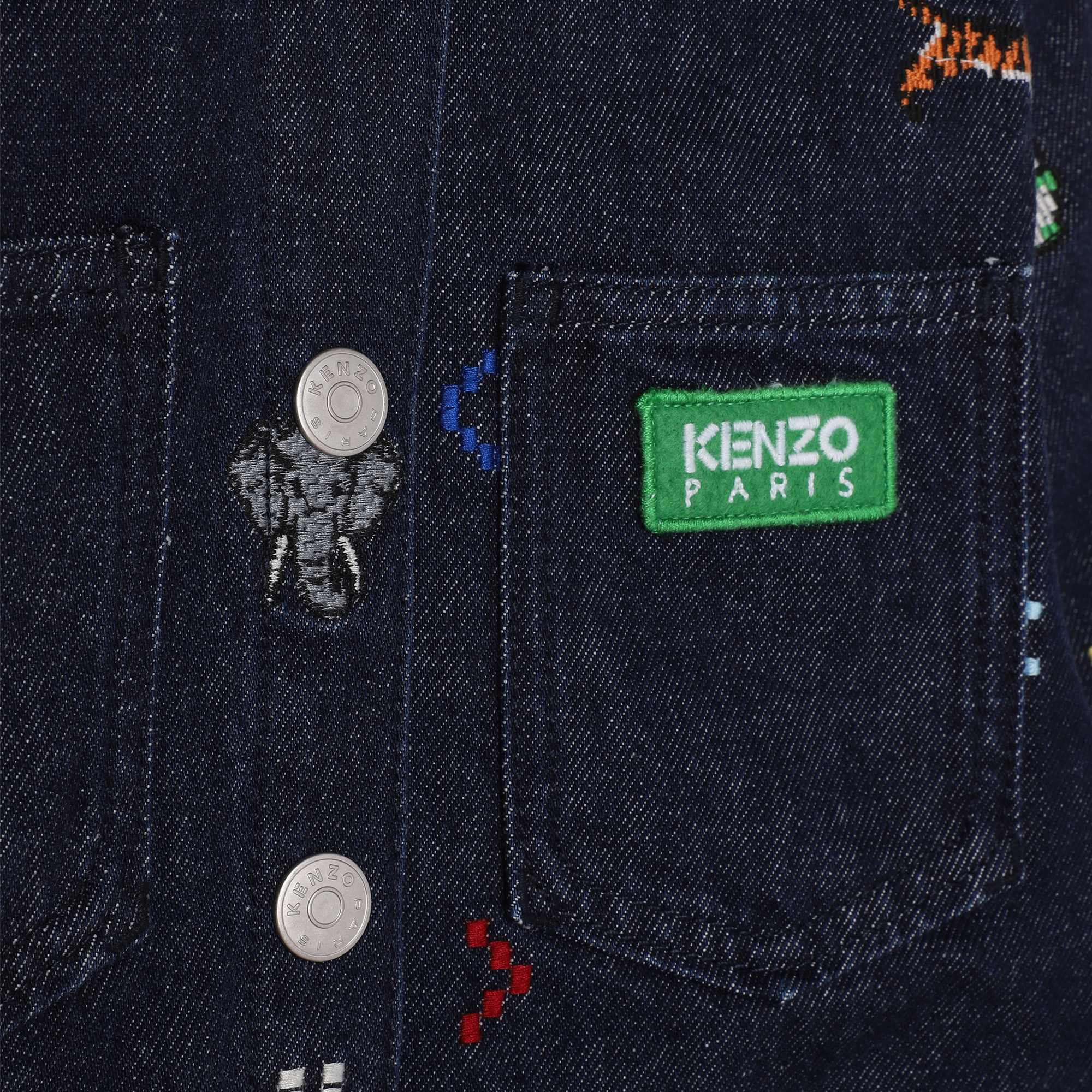 Boys Black Embroidered Denim Jacket
