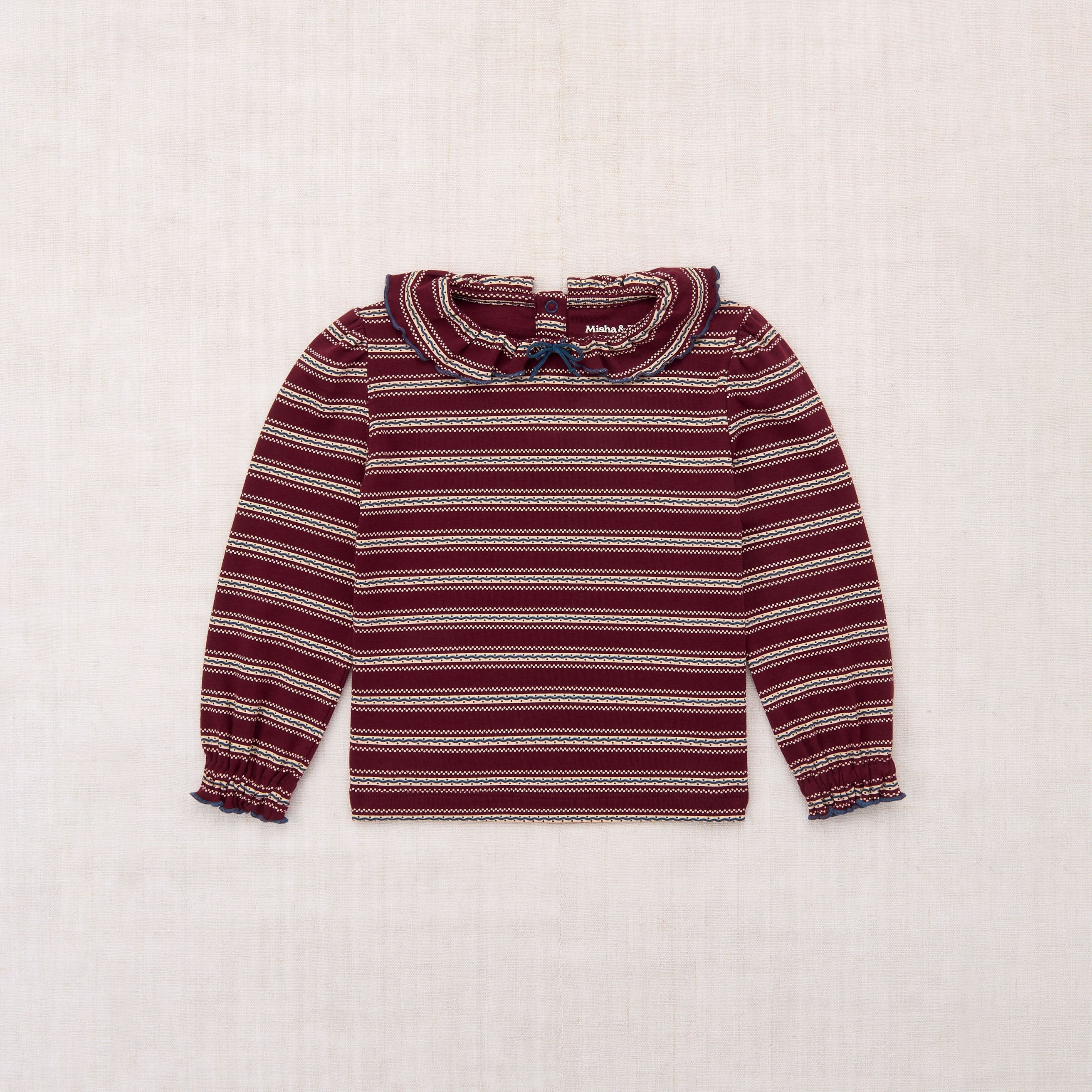 Girls Red Stripes Cotton Top