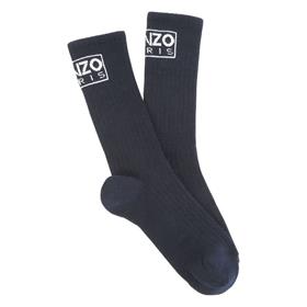 Boys & Girls Black Logo Socks