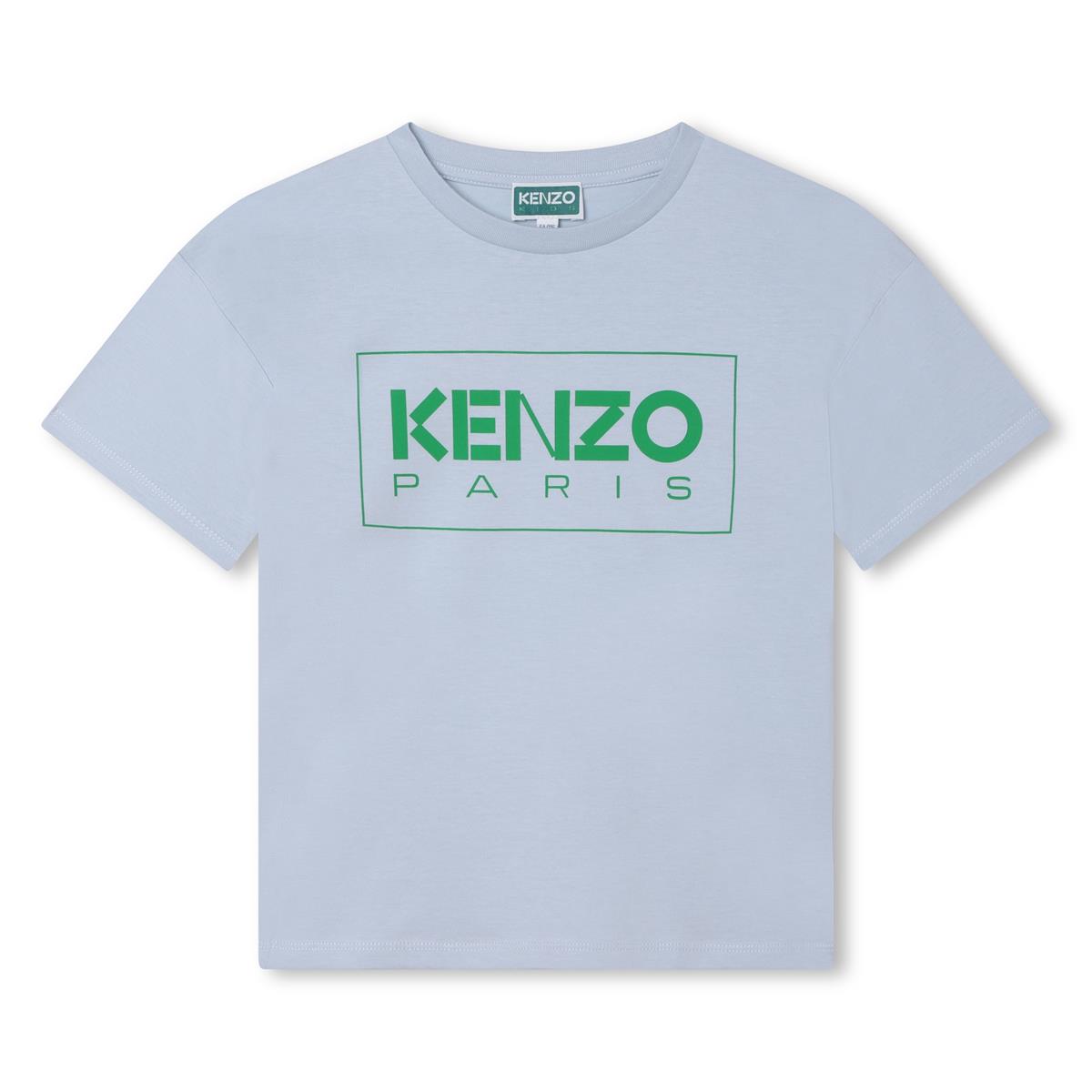 Boys & Girls Light Blue Logo Cotton T-Shirt
