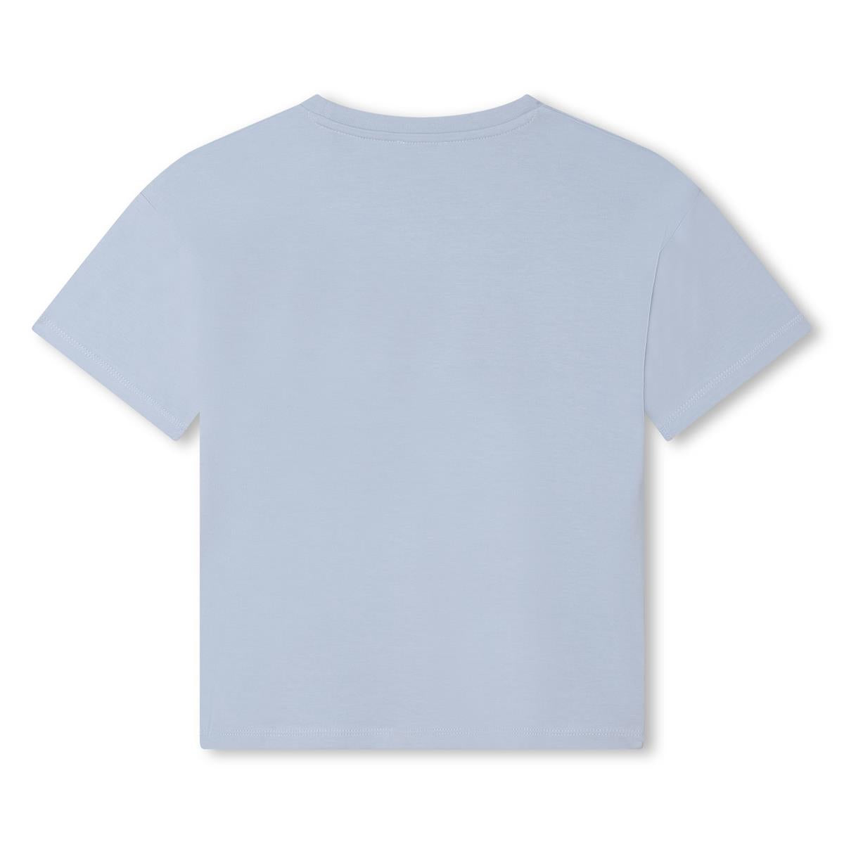 Boys & Girls Light Blue Logo Cotton T-Shirt