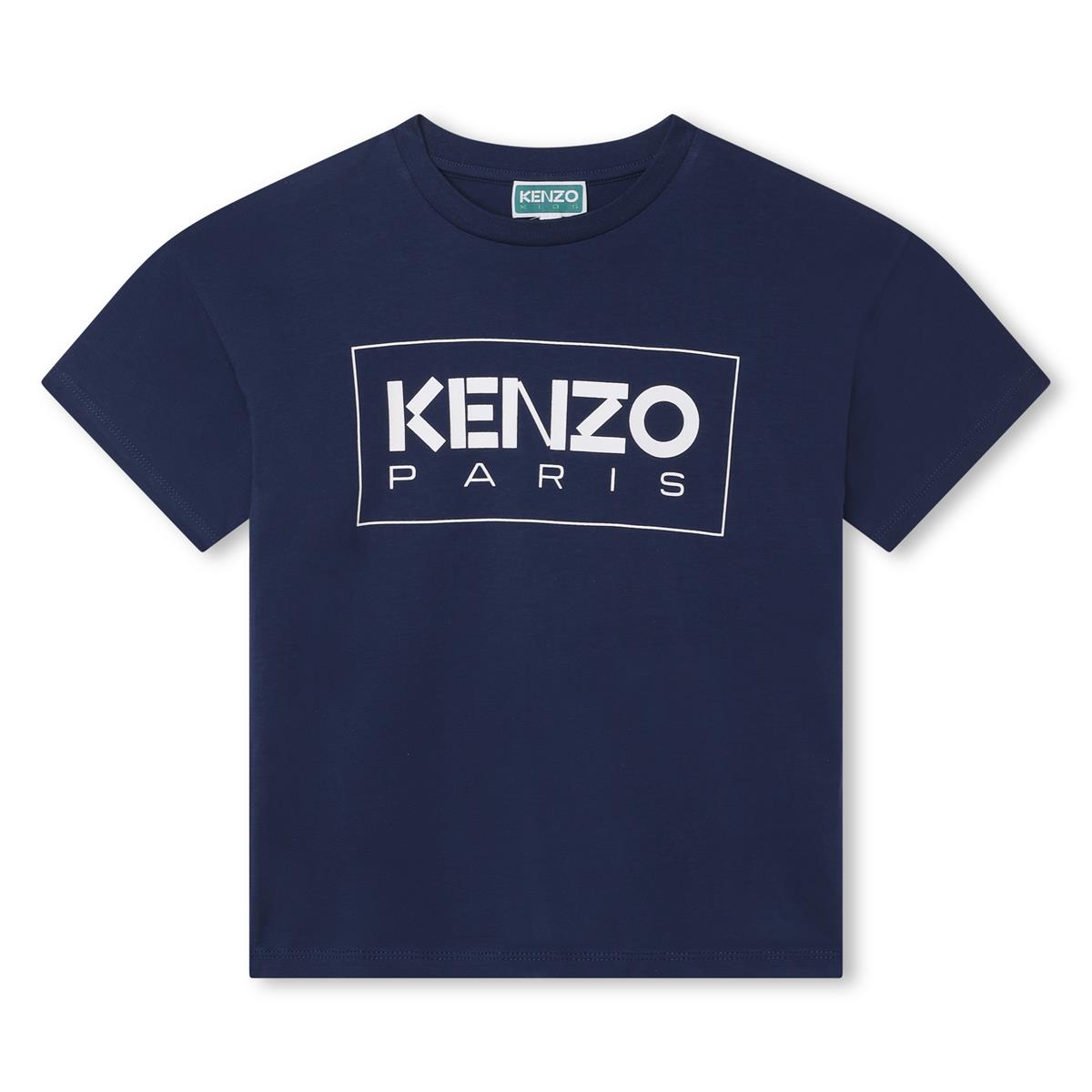 Boys & Girls Navy Logo Cotton T-Shirt