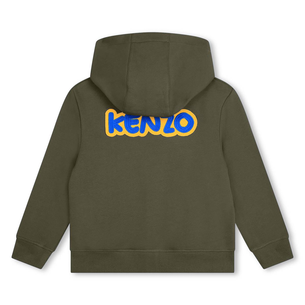 Boys Army Green Zip-Up Top