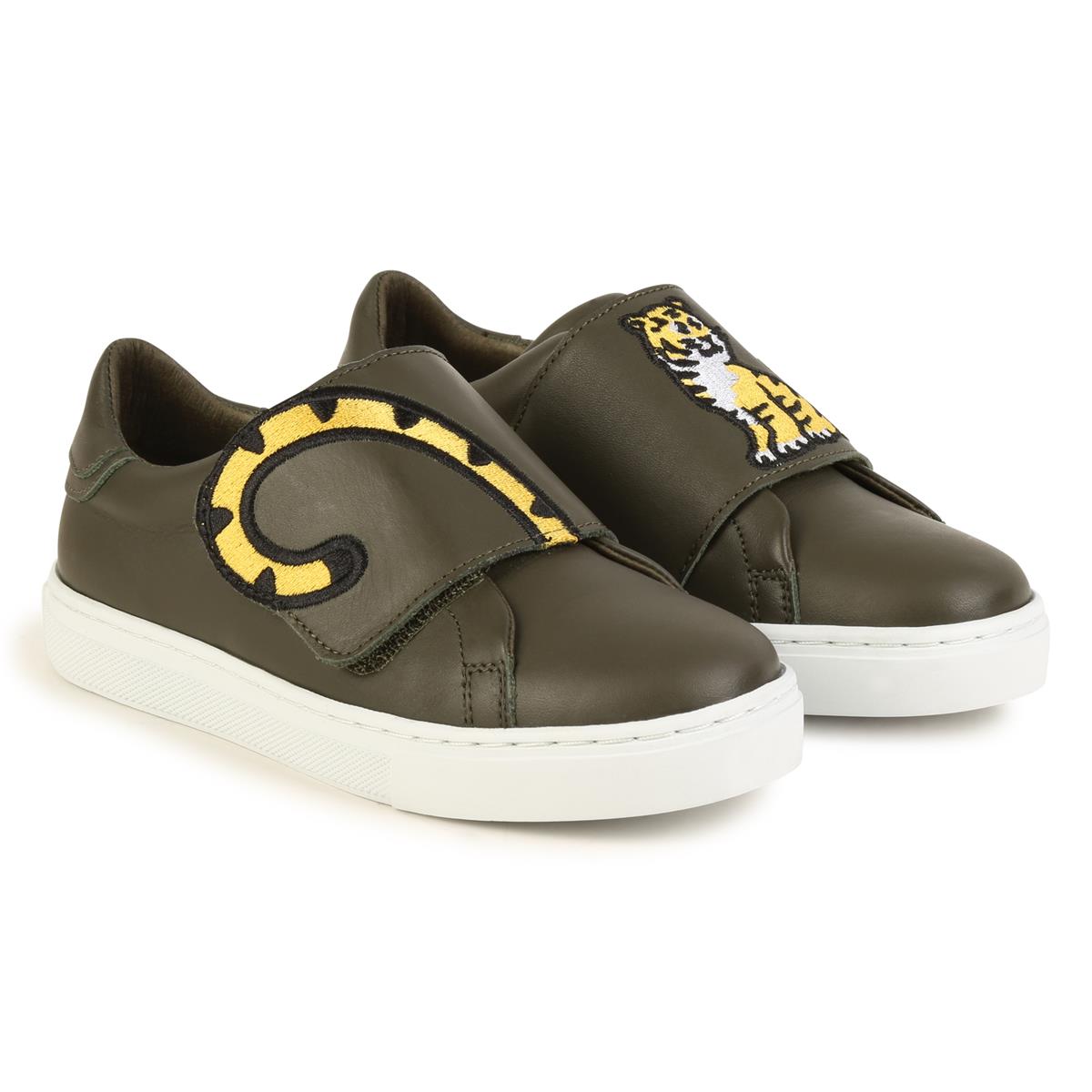 Boys & Girls Black Logo Shoes