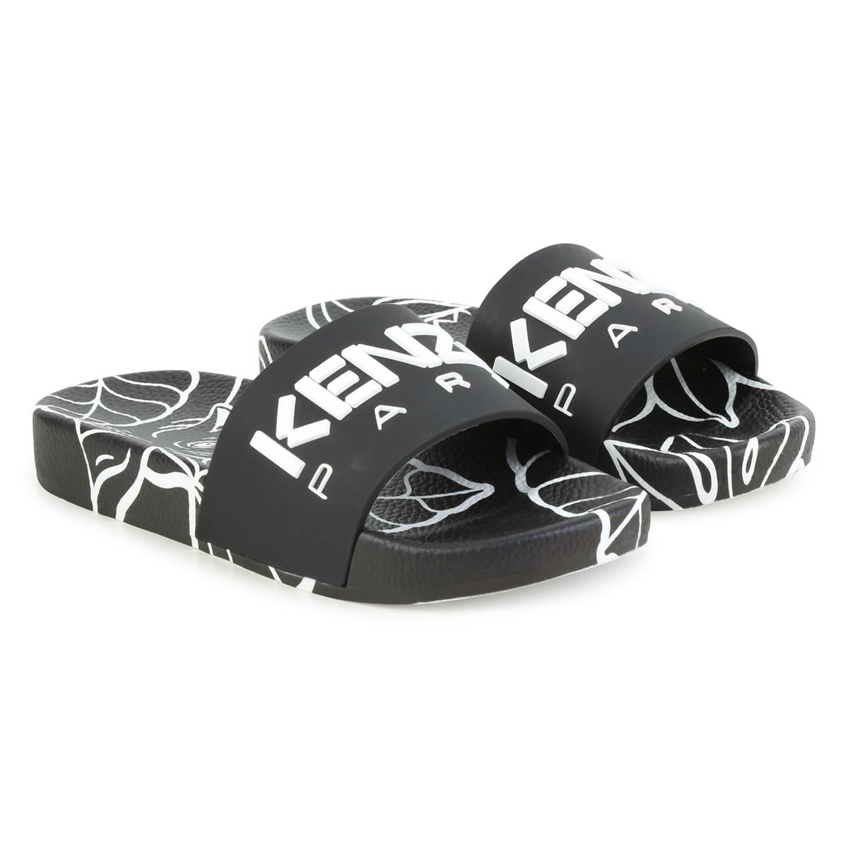 Boys & Girls Black Logo Sandals