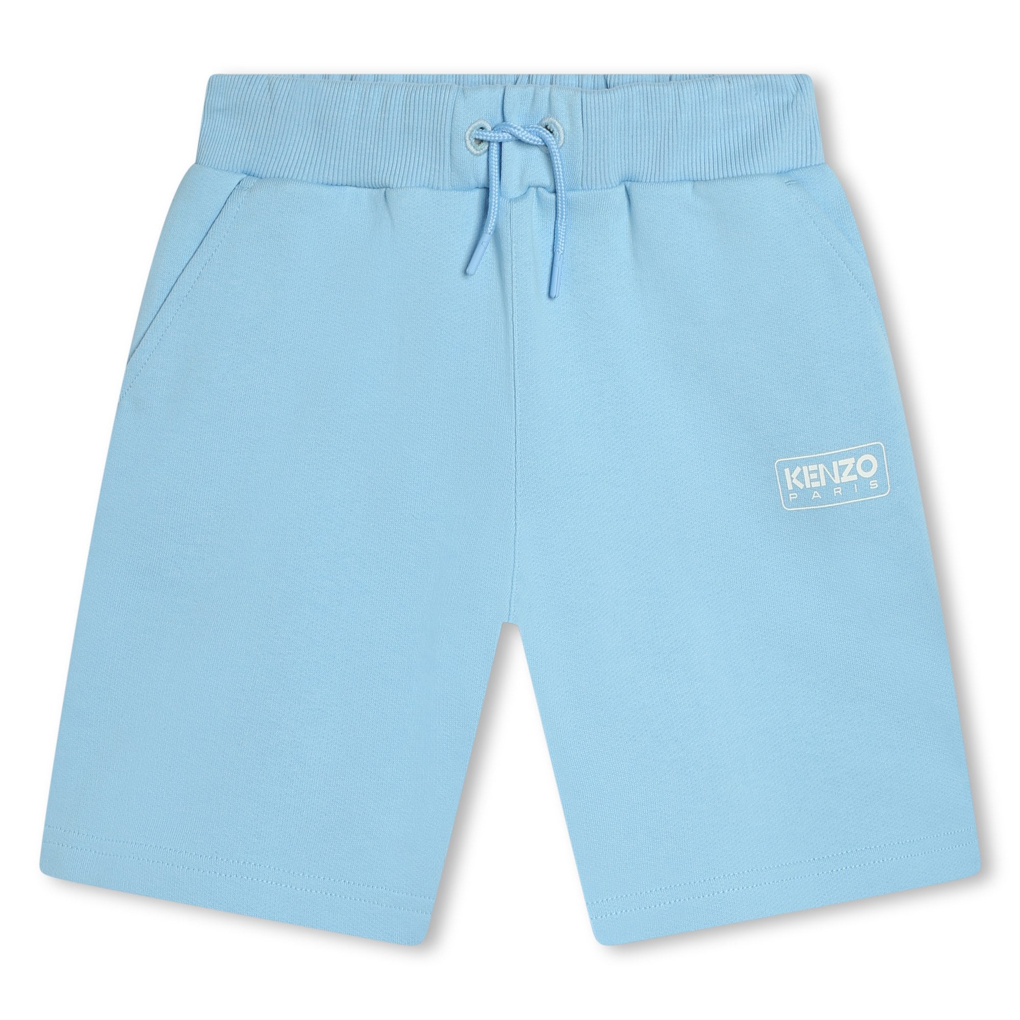 Boys Light Blue Logo Cotton Shorts