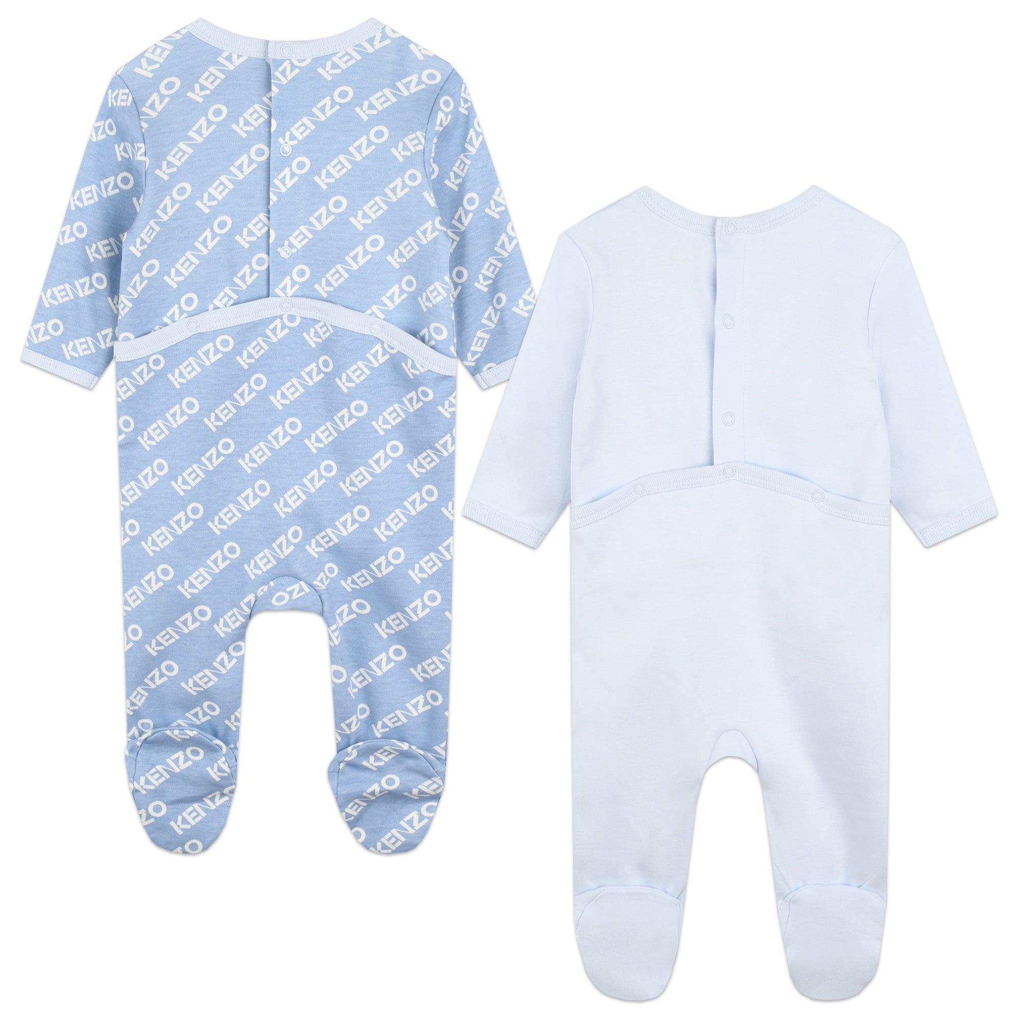 Baby Boys & Girls Blue Cotton Babysuit Set(2 Pack)