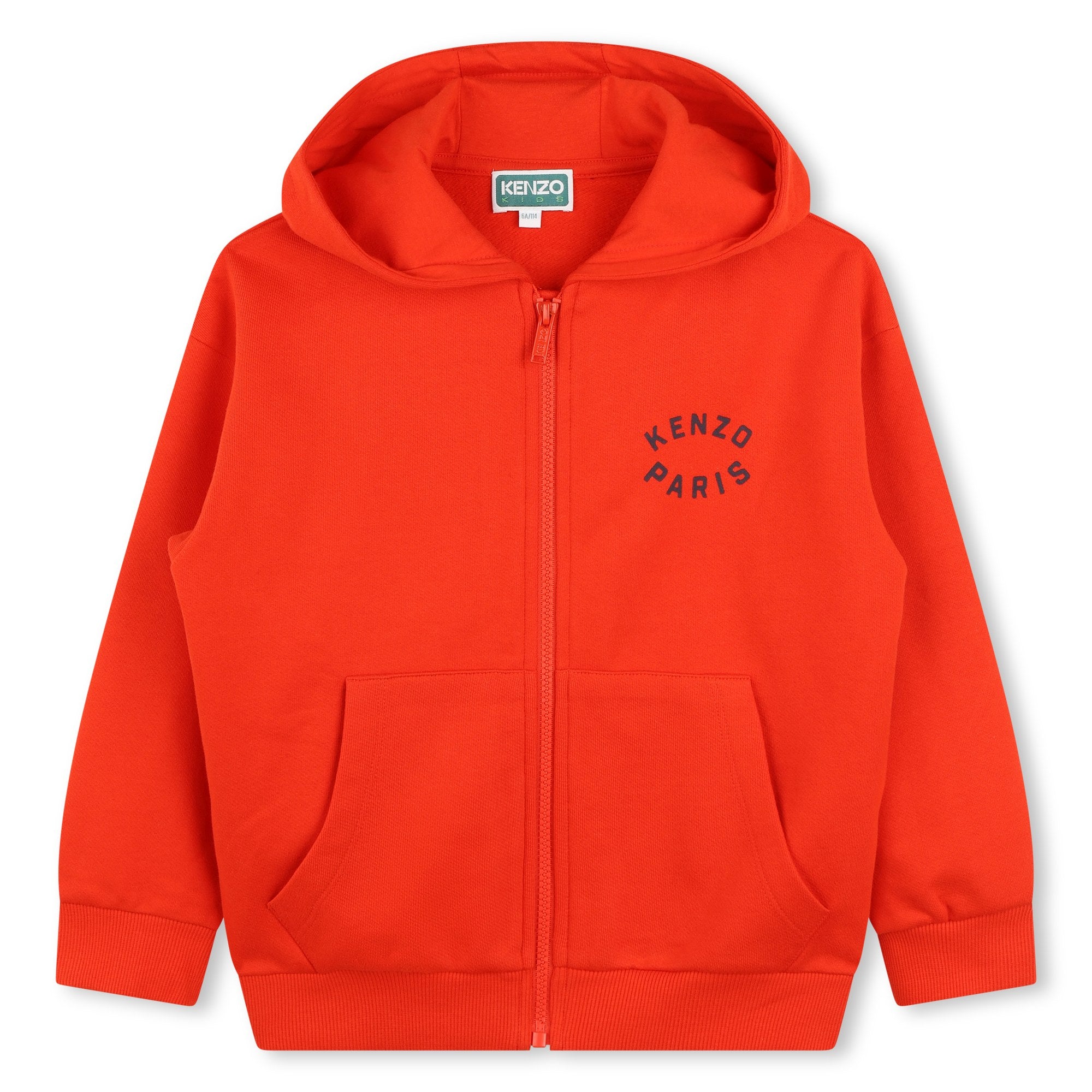 Boys & Girls Red Cotton Zip-Up Top