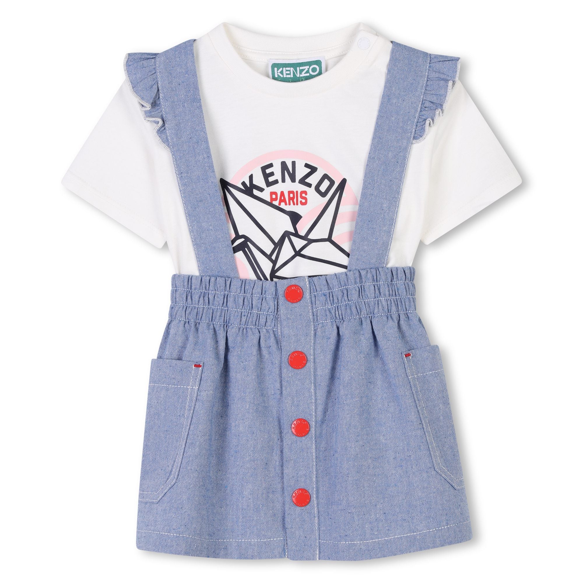 Baby Girls Blue Cotton Skirt & T-Shirt Set(2 Pack)