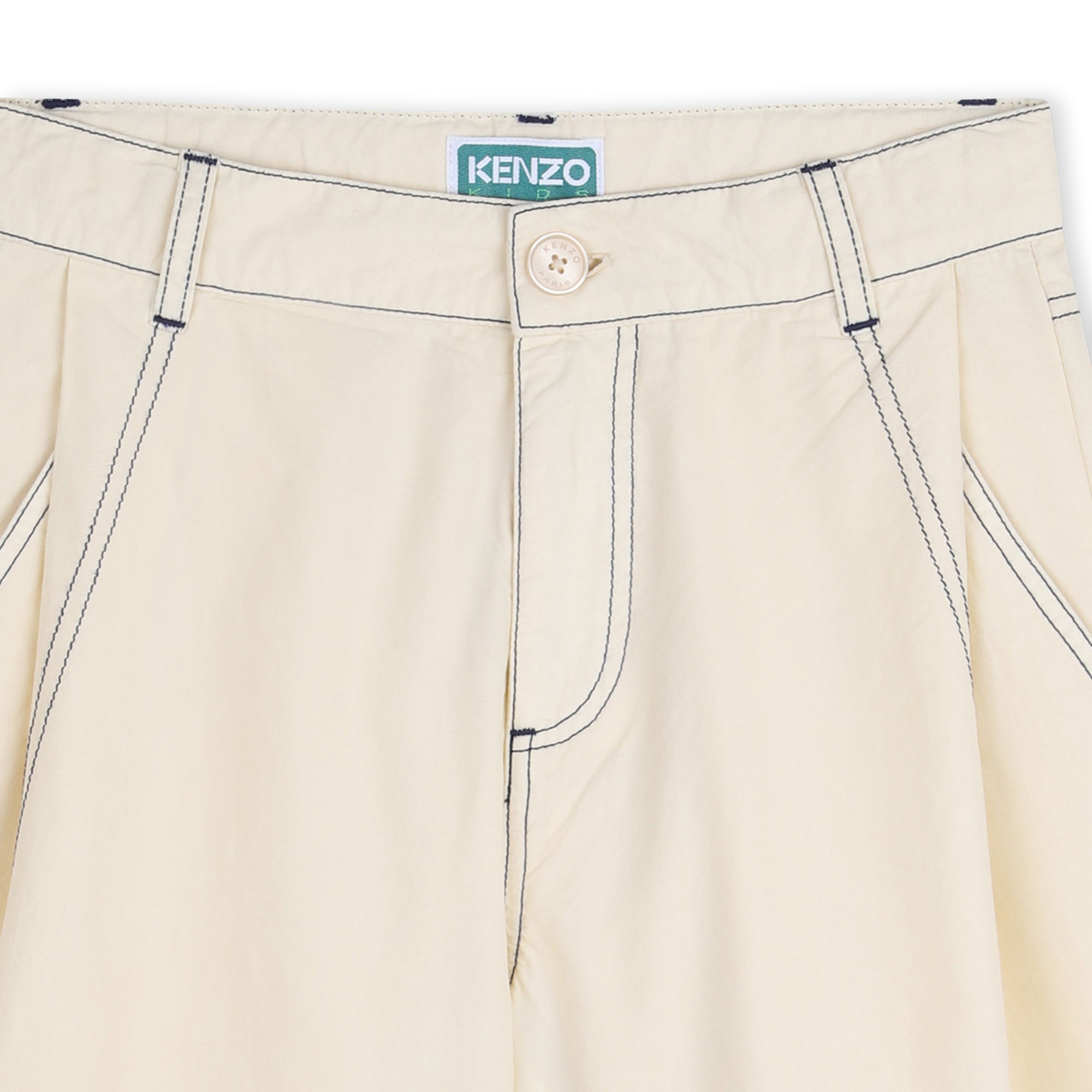 Boys White Cotton Shorts