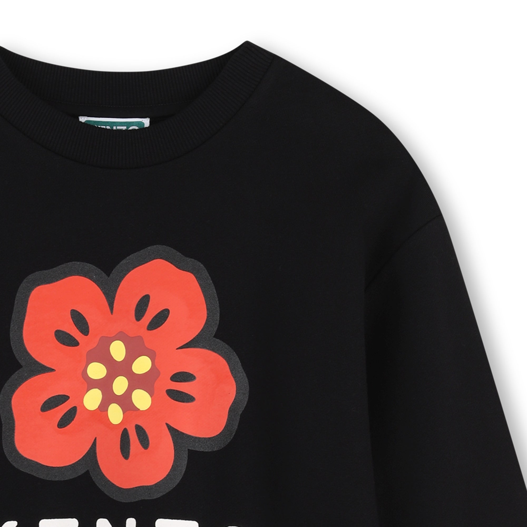 Girls Black Printed Cotton Sweatshirt