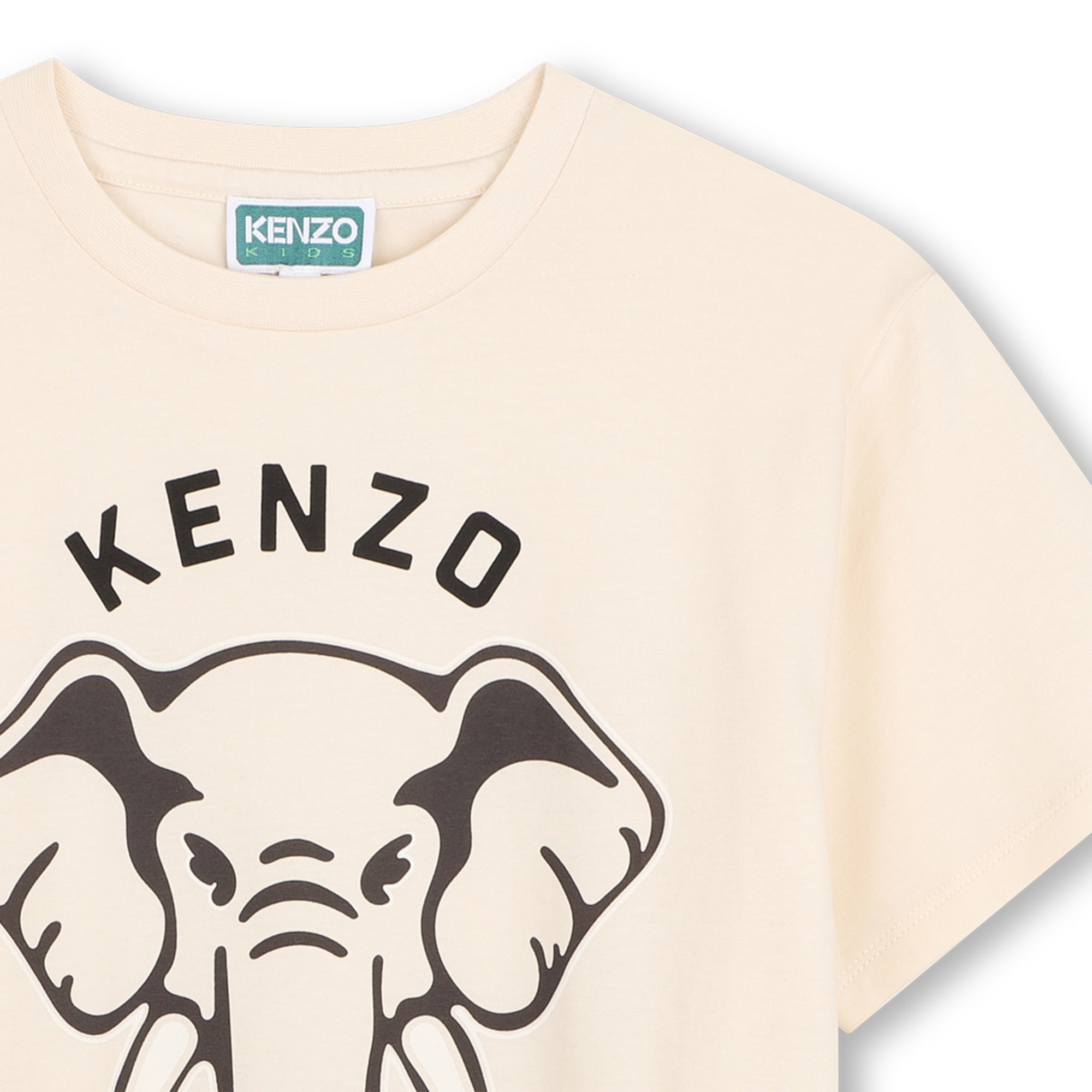 Boys & Girls White Elephant Printed Cotton T-Shirt