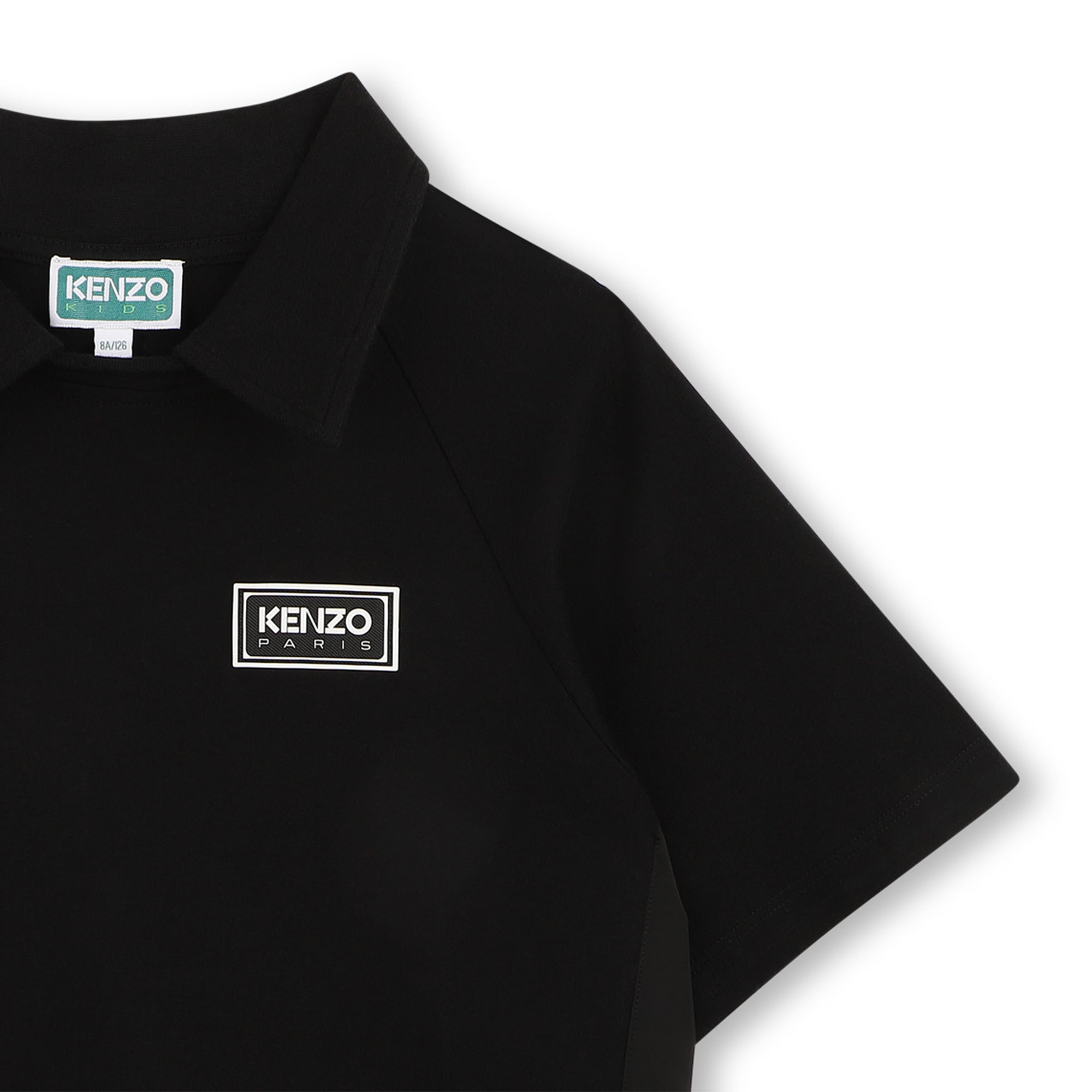 Boys Black Cotton Polo Shirt