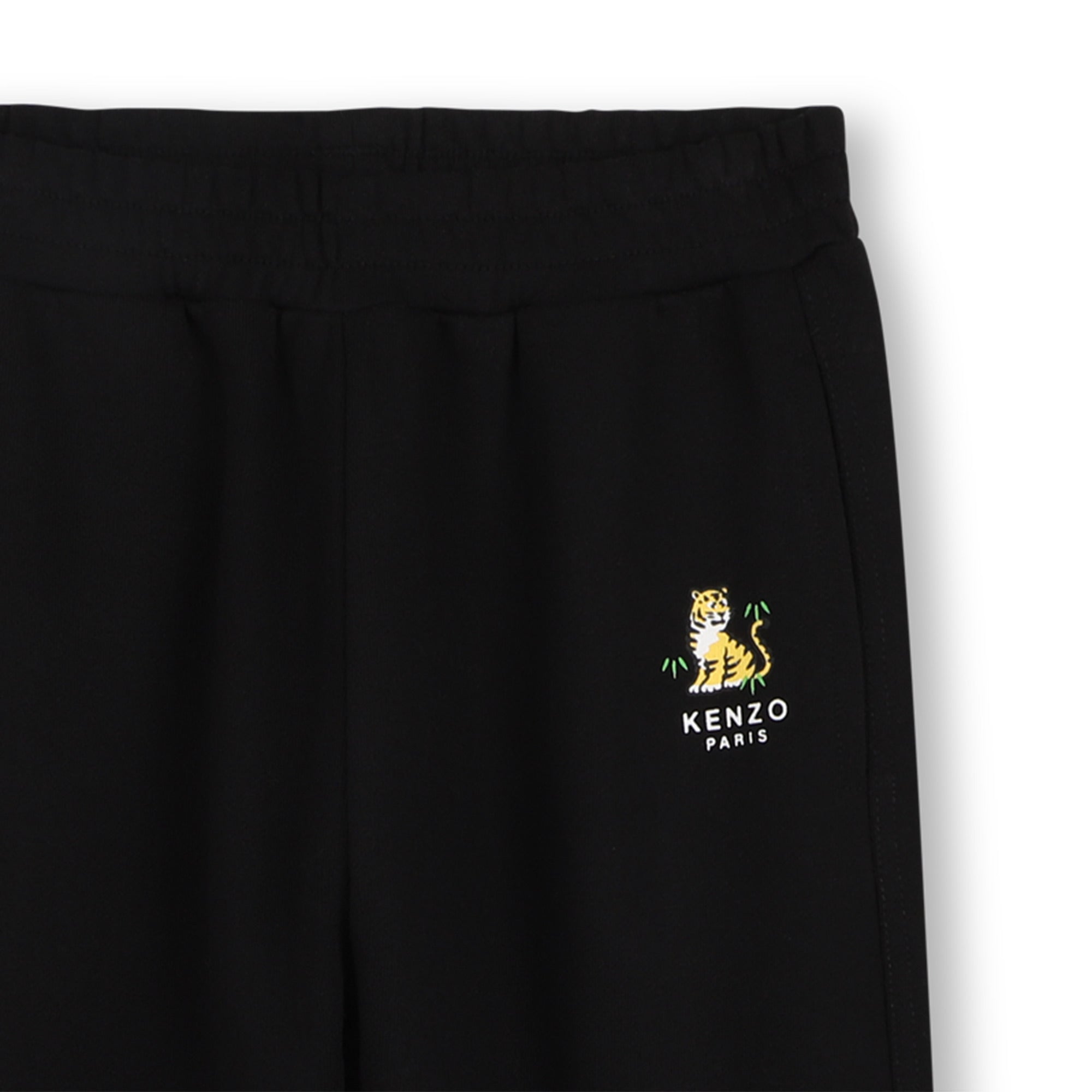 Boys & Girls Black Tiger Printed Cotton Trousers