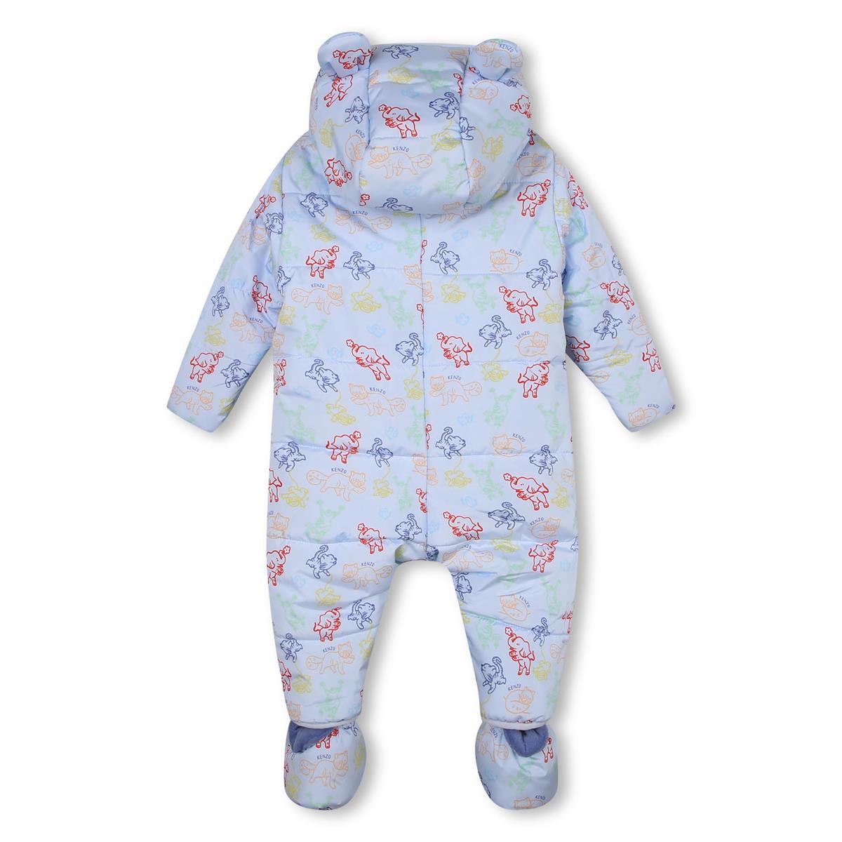Baby Boys Pink Floral Padded Babysuit