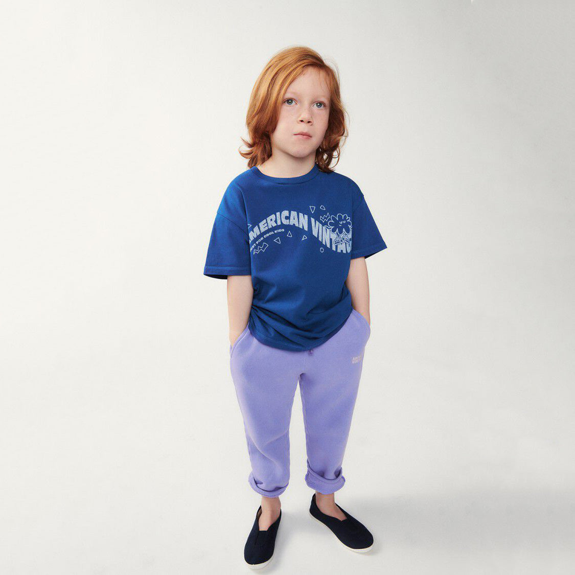 Boys & Girls Blue Logo Cotton T-Shirt