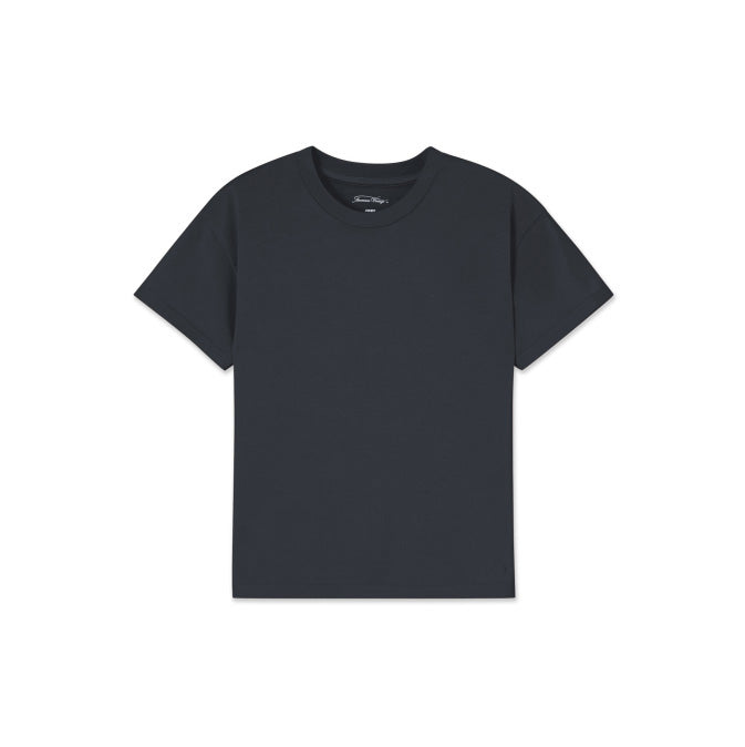 T-shirt en coton noir à logo pour garçons et filles