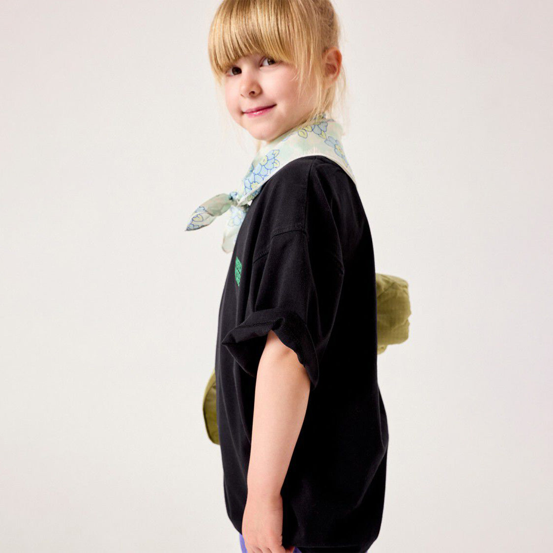 Boys & Girls Black Cotton T-Shirt