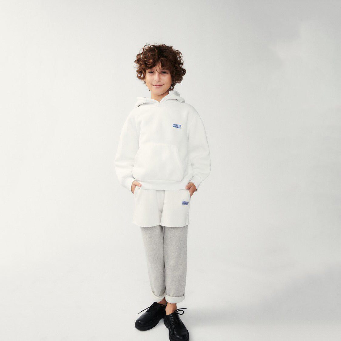 Boys & Girls White Logo Cotton Sweatshirt