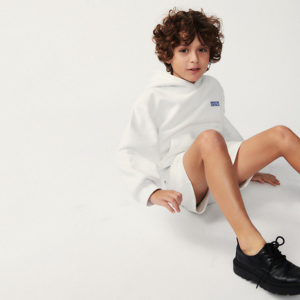Boys & Girls White Cotton Shorts