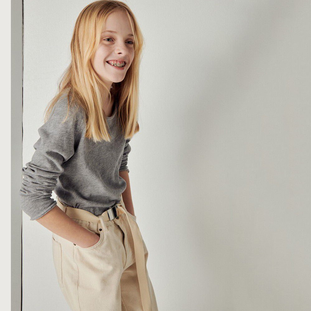 Boys & Girls Grey Cotton T-Shirt