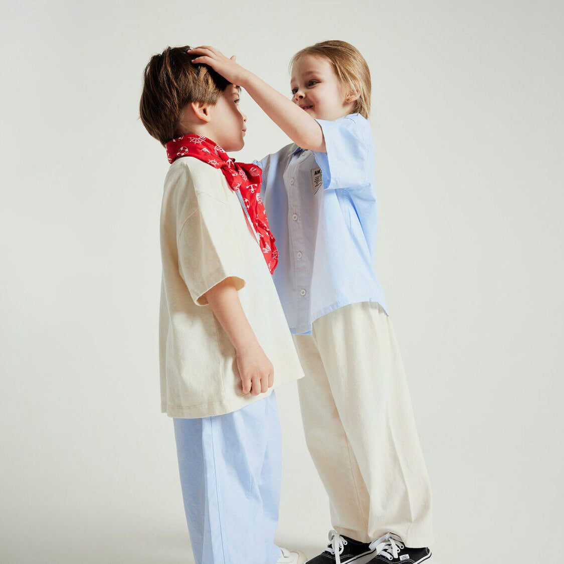 Boys & Girls White Cotton T-Shirt