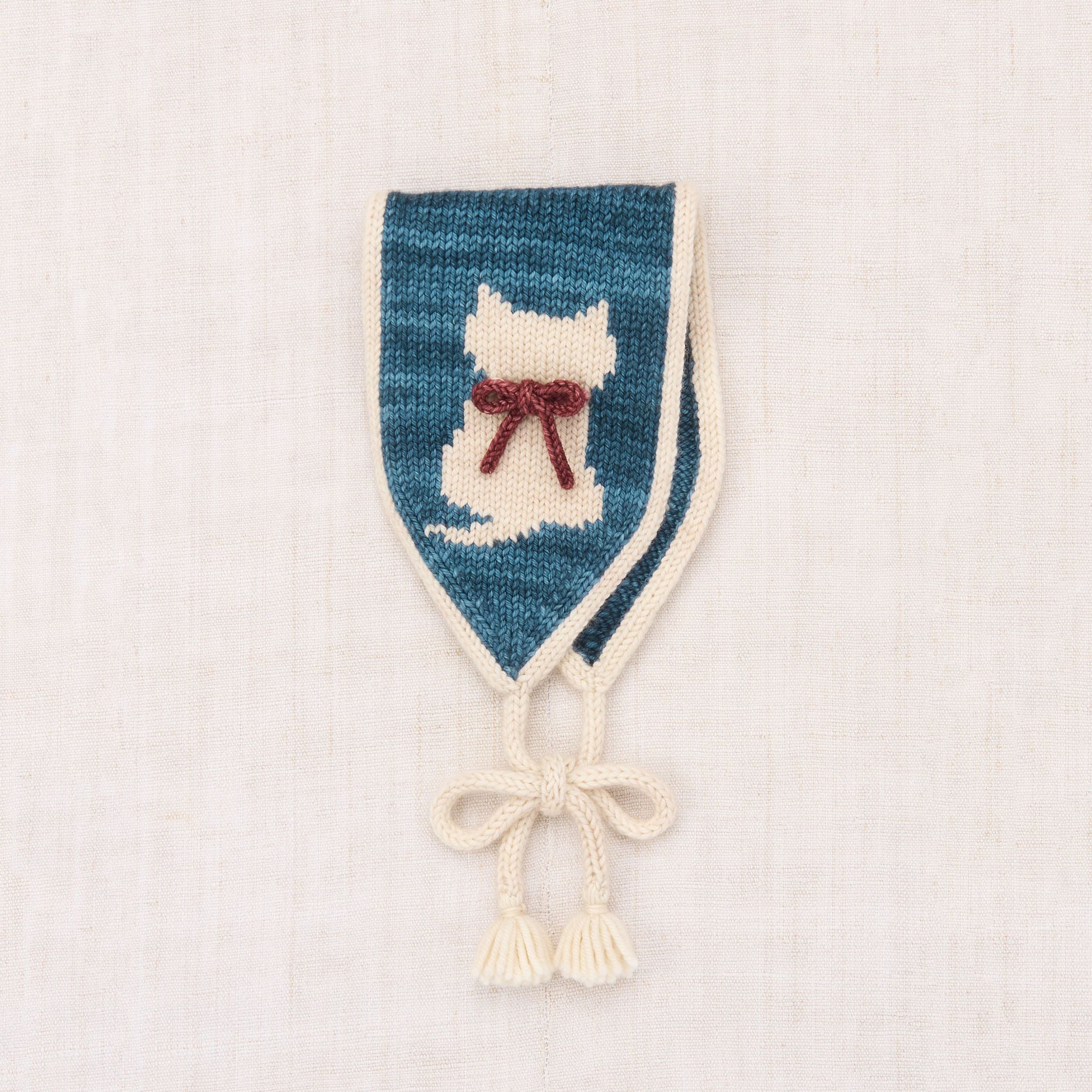 Girls Blue Cat Knit Headwarmer