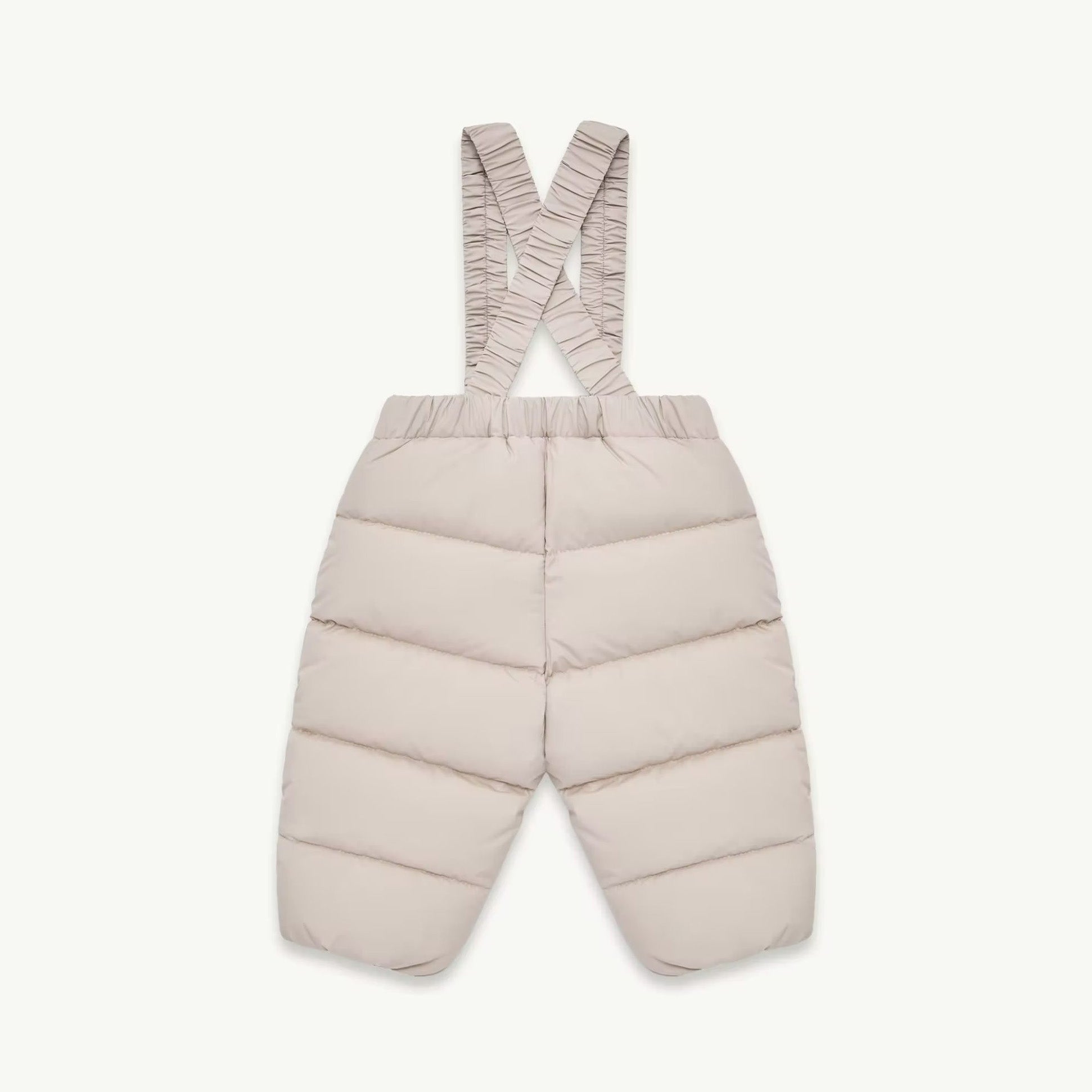 Baby Boys & Girls Light Beige Padded Down Jumpsuit