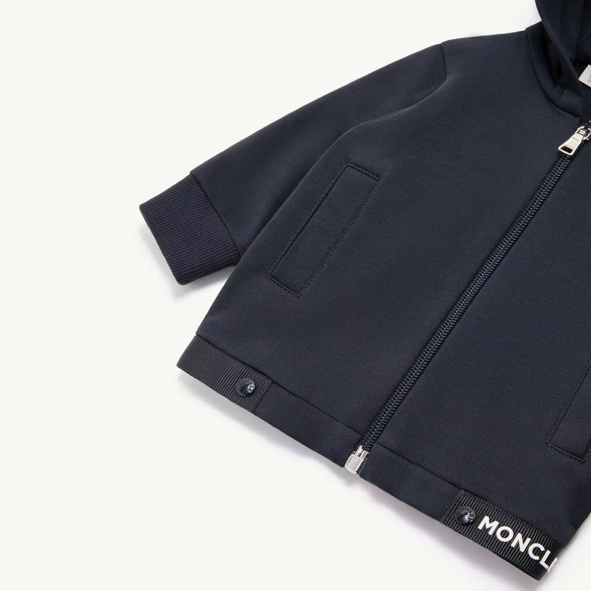 Baby Boys Navy Cotton Zip-up Top