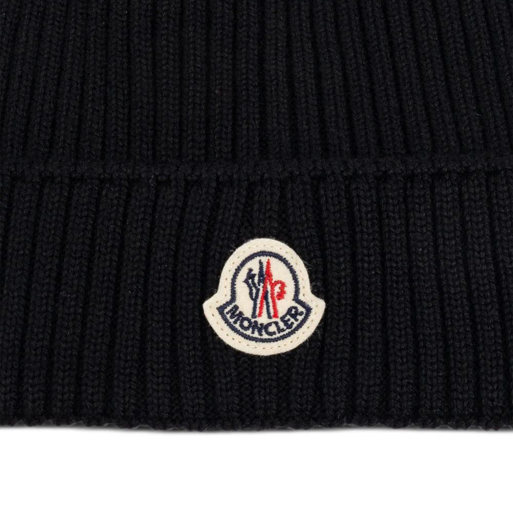 Boys Black Knit Wool Hat