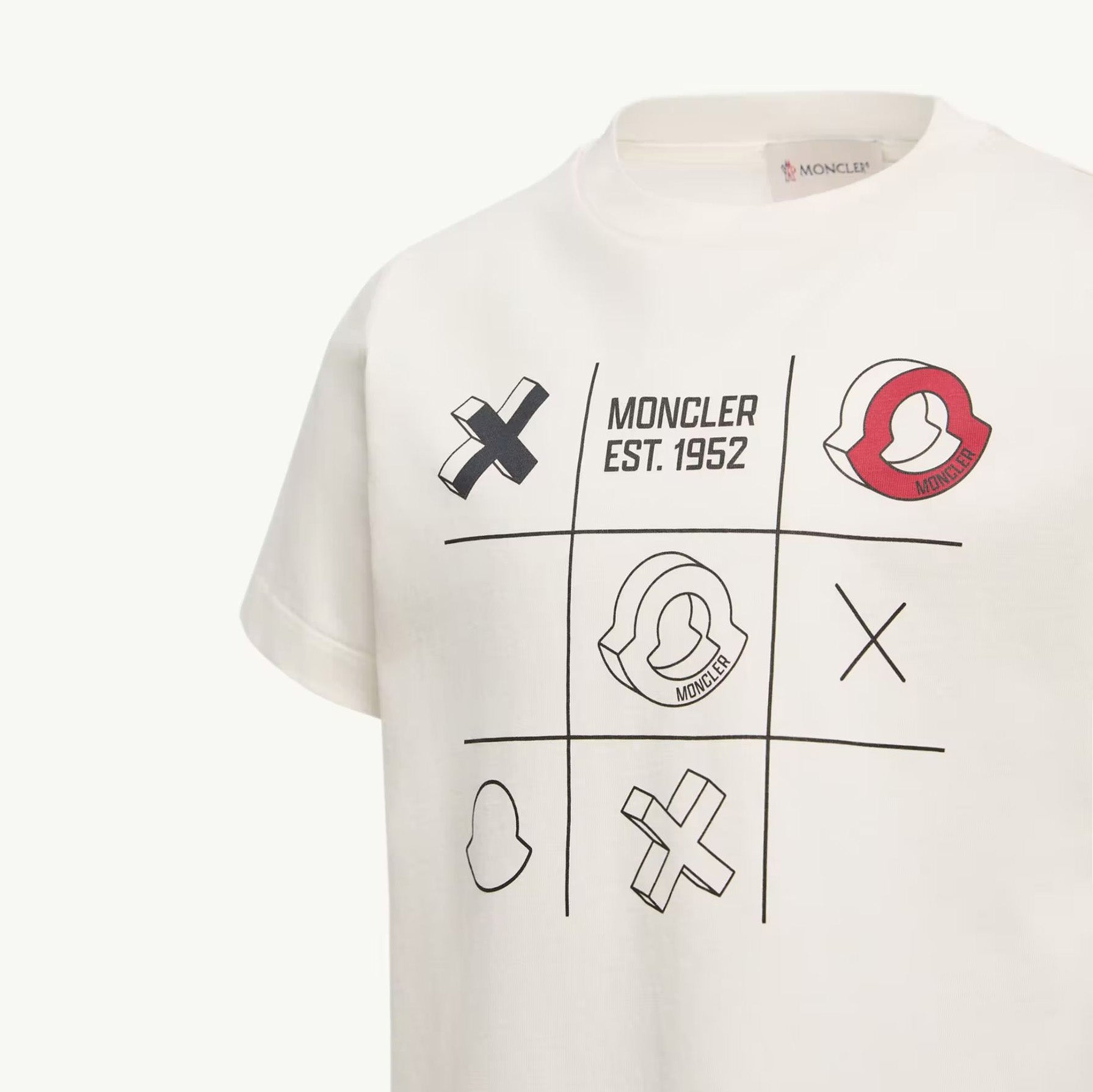 Boys White Printed Cotton T-Shirt