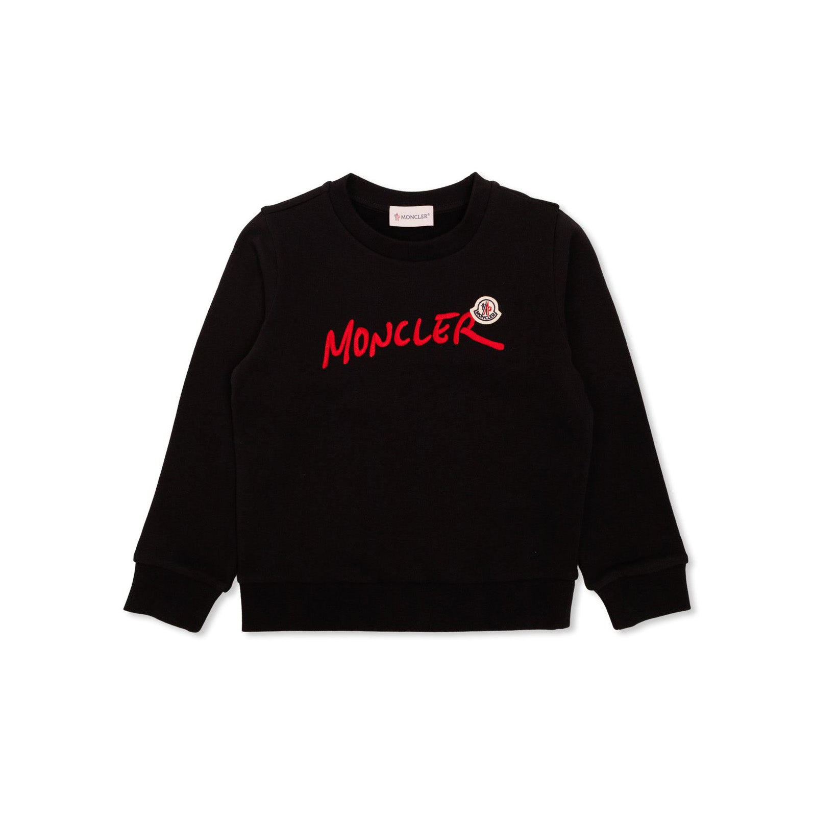 Boys Black Embroidered Logo Cotton Sweatshirt