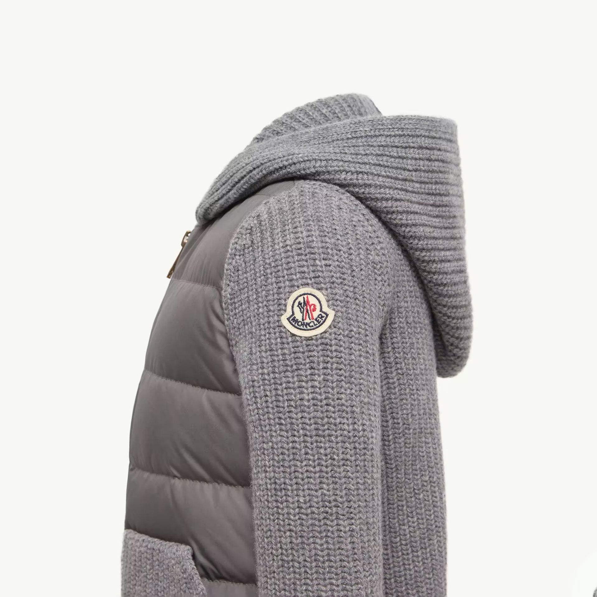 Girls Grey Padded Down Zip-Up Cardigan