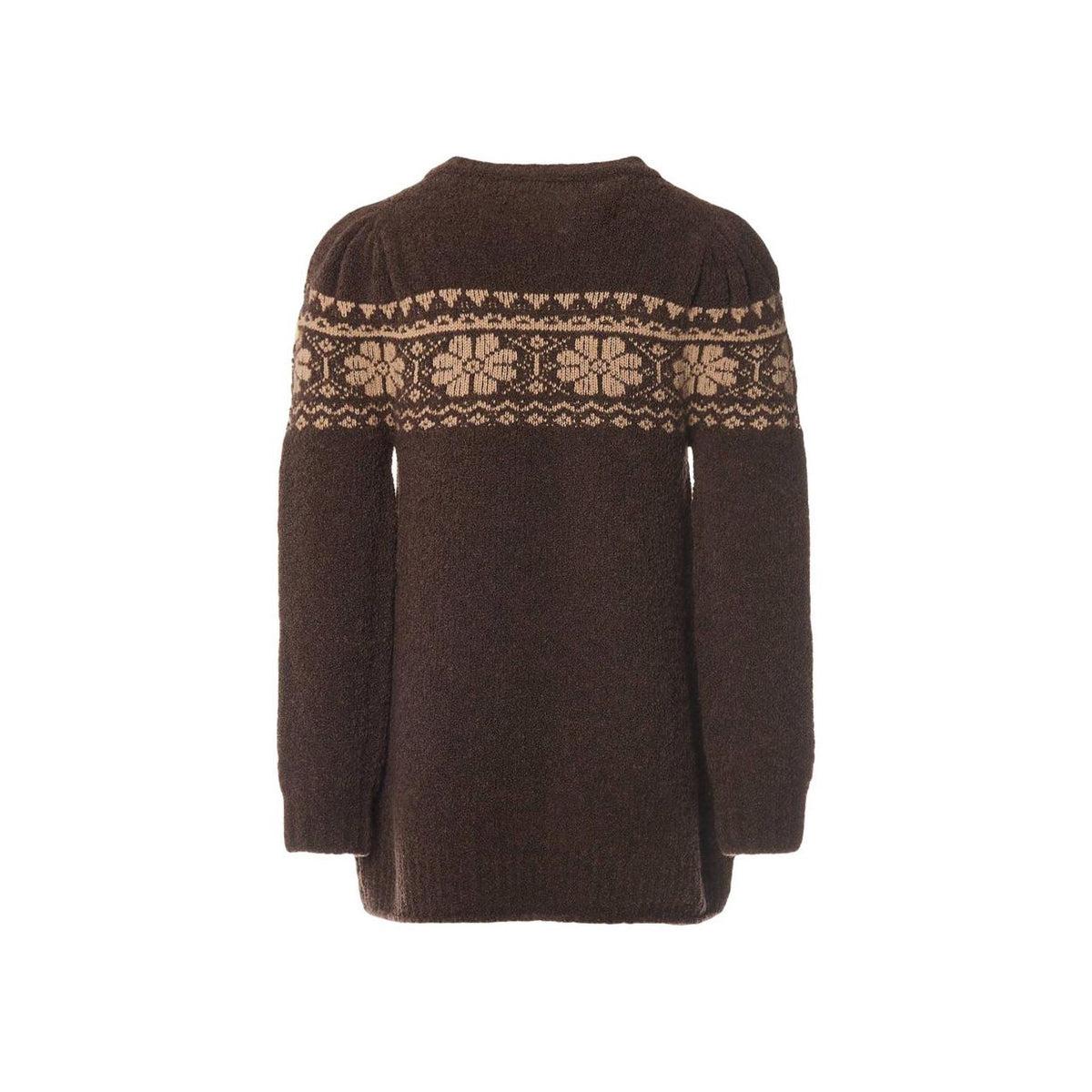 Robe jacquard en laine marron pour fille